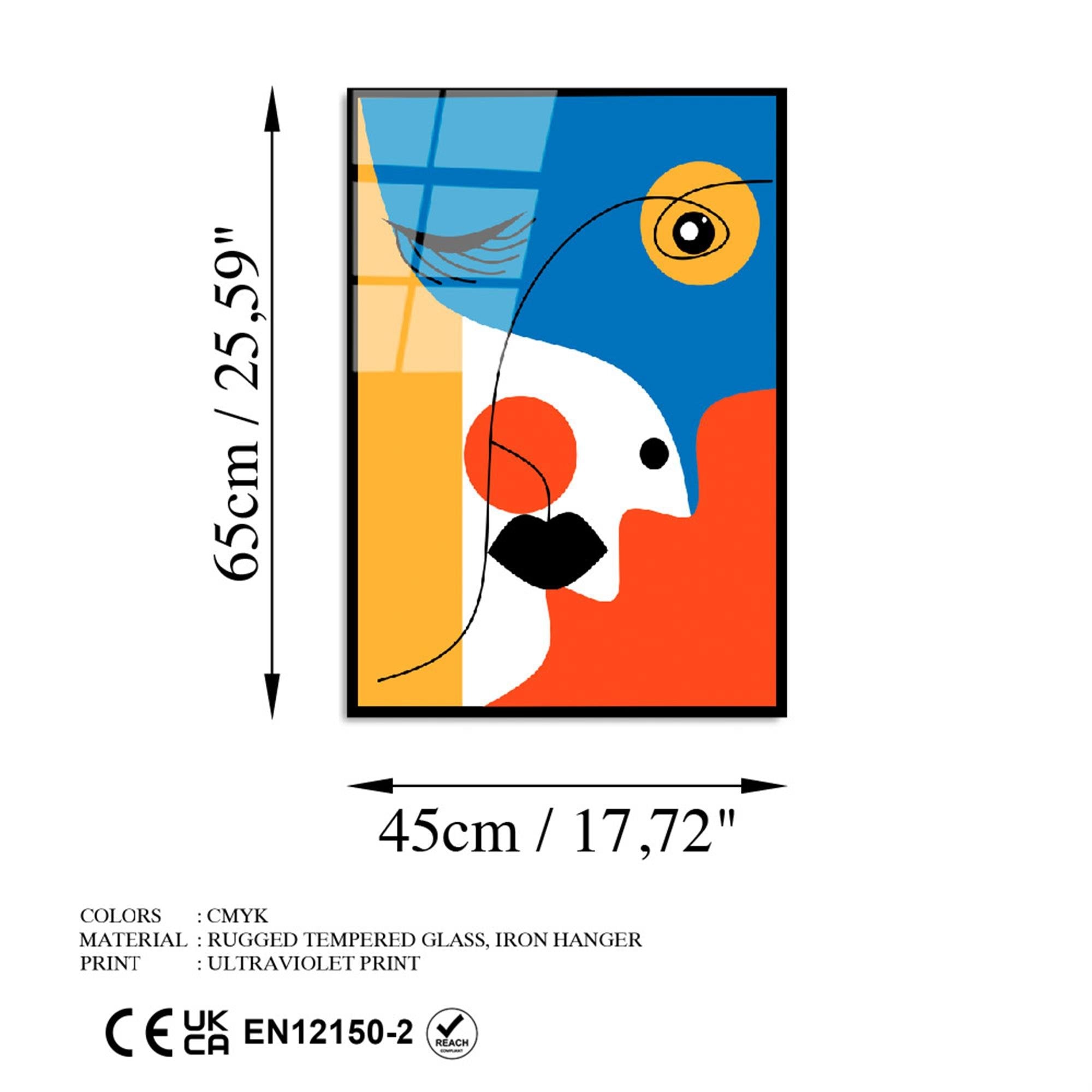 UV-922 Baskılı Cam Dikdörtgen Duvar Tablosu | ByLamp