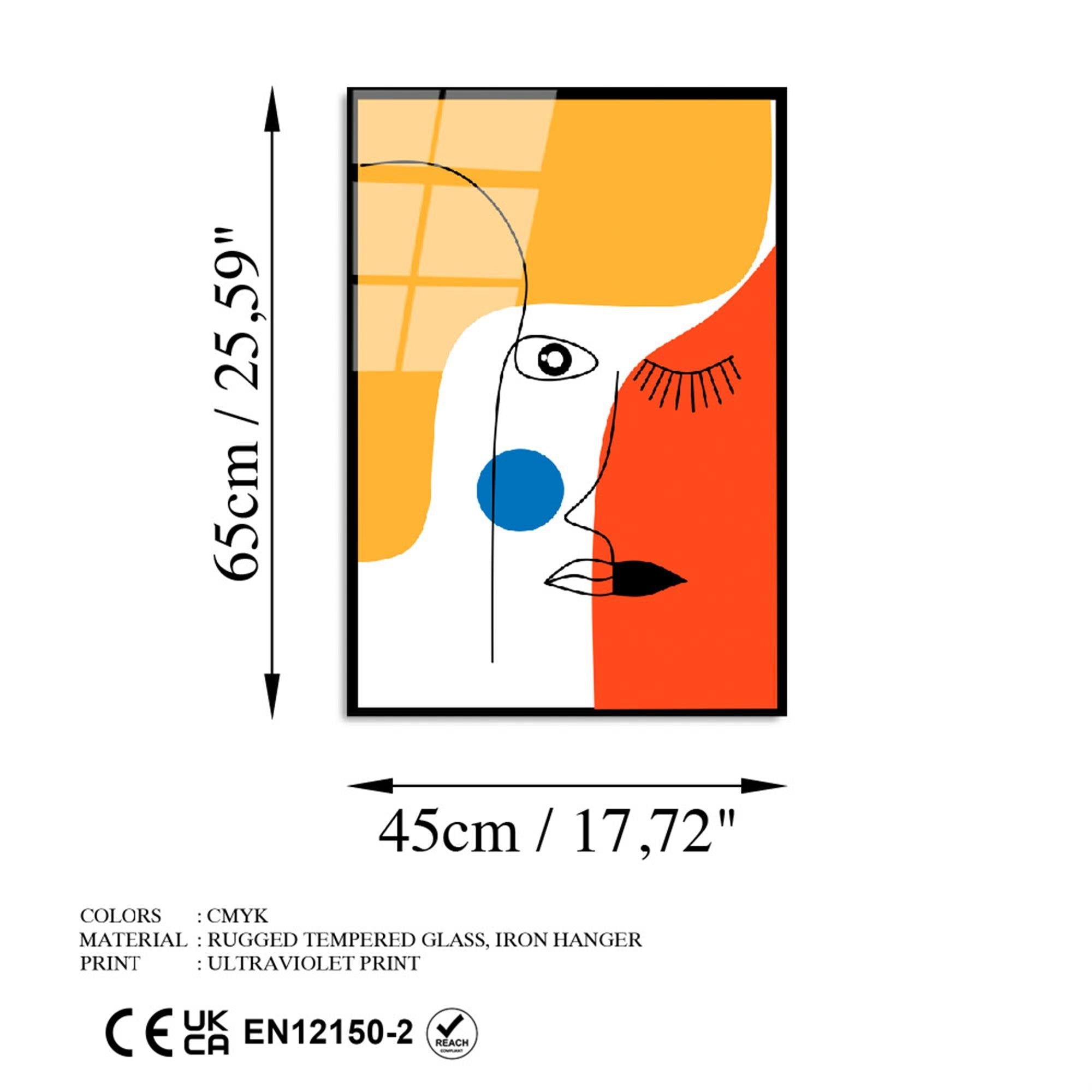 UV-923 Baskılı Cam Dikdörtgen Duvar Tablosu | ByLamp