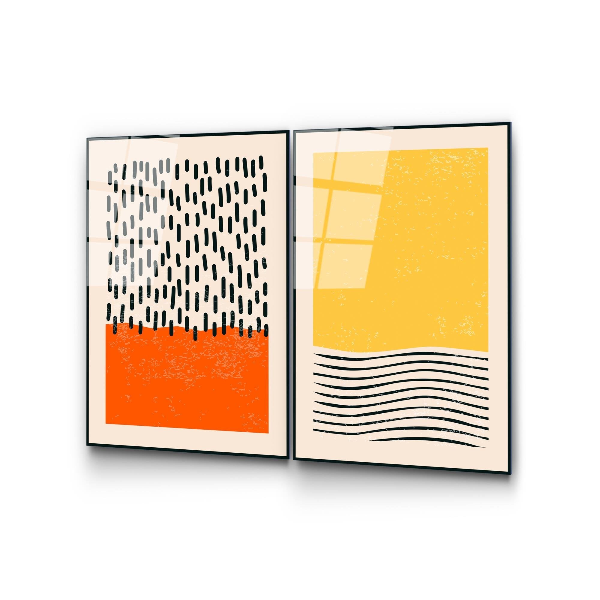 UV-933 Baskılı Cam 2'li Set Duvar Tablosu | ByLamp