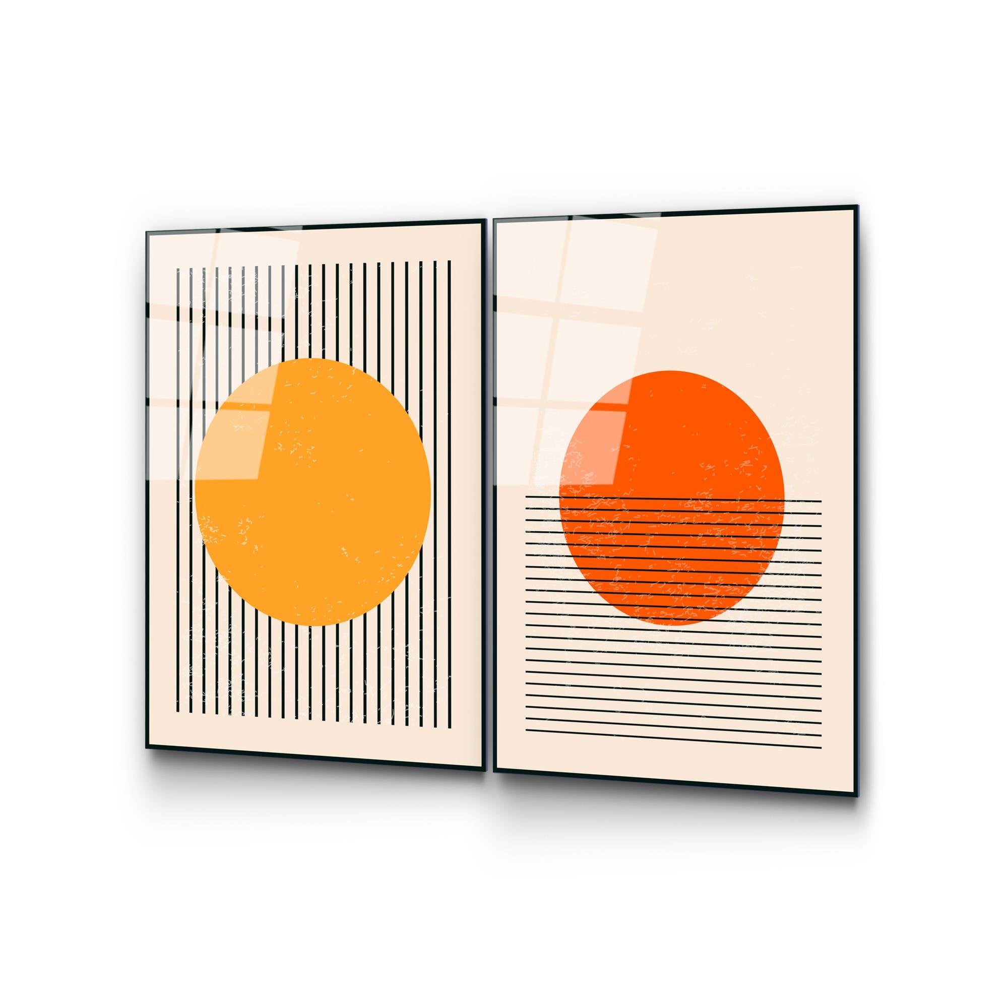 UV-934 Baskılı Cam 2'li Set Duvar Tablosu | ByLamp