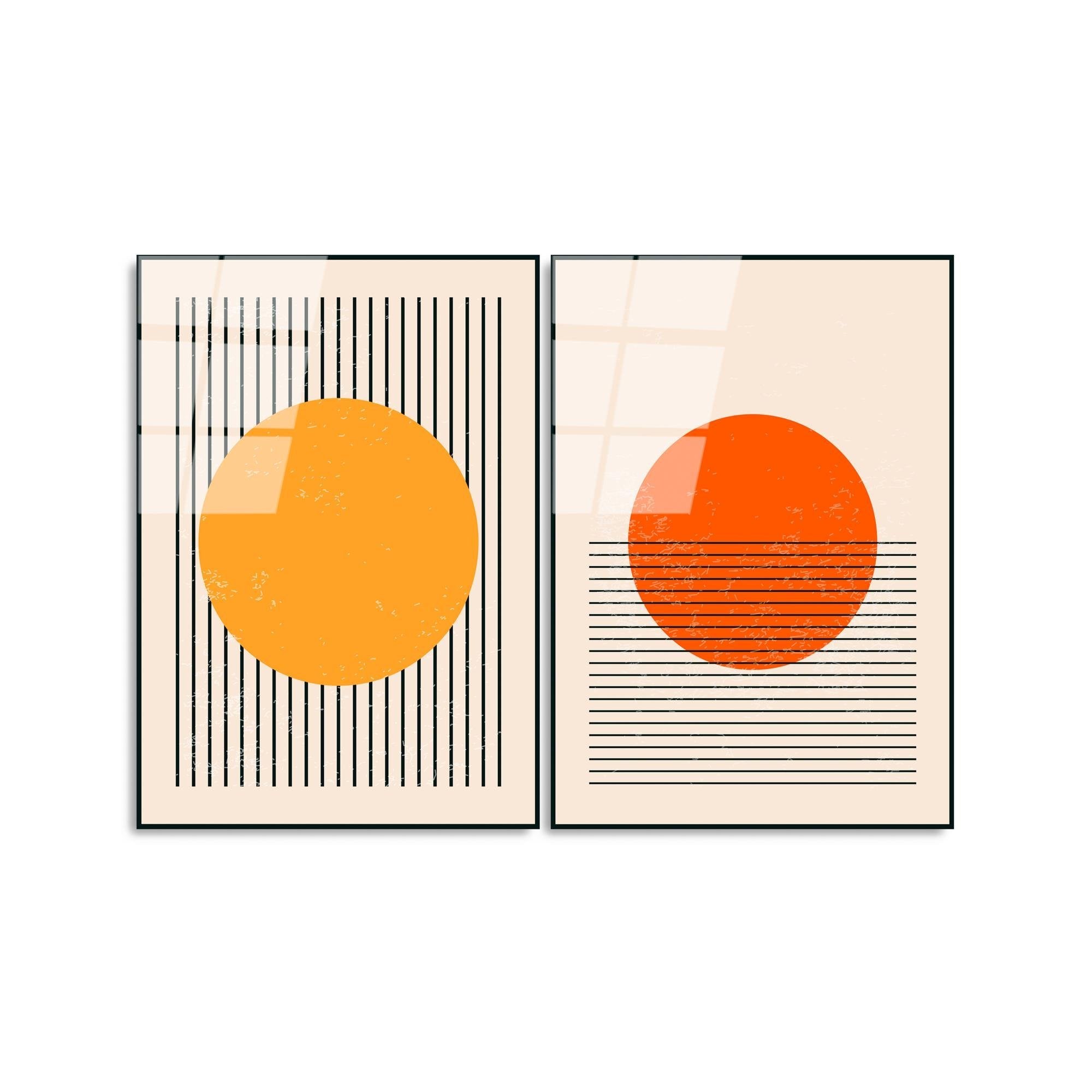 UV-934 Baskılı Cam 2'li Set Duvar Tablosu | ByLamp