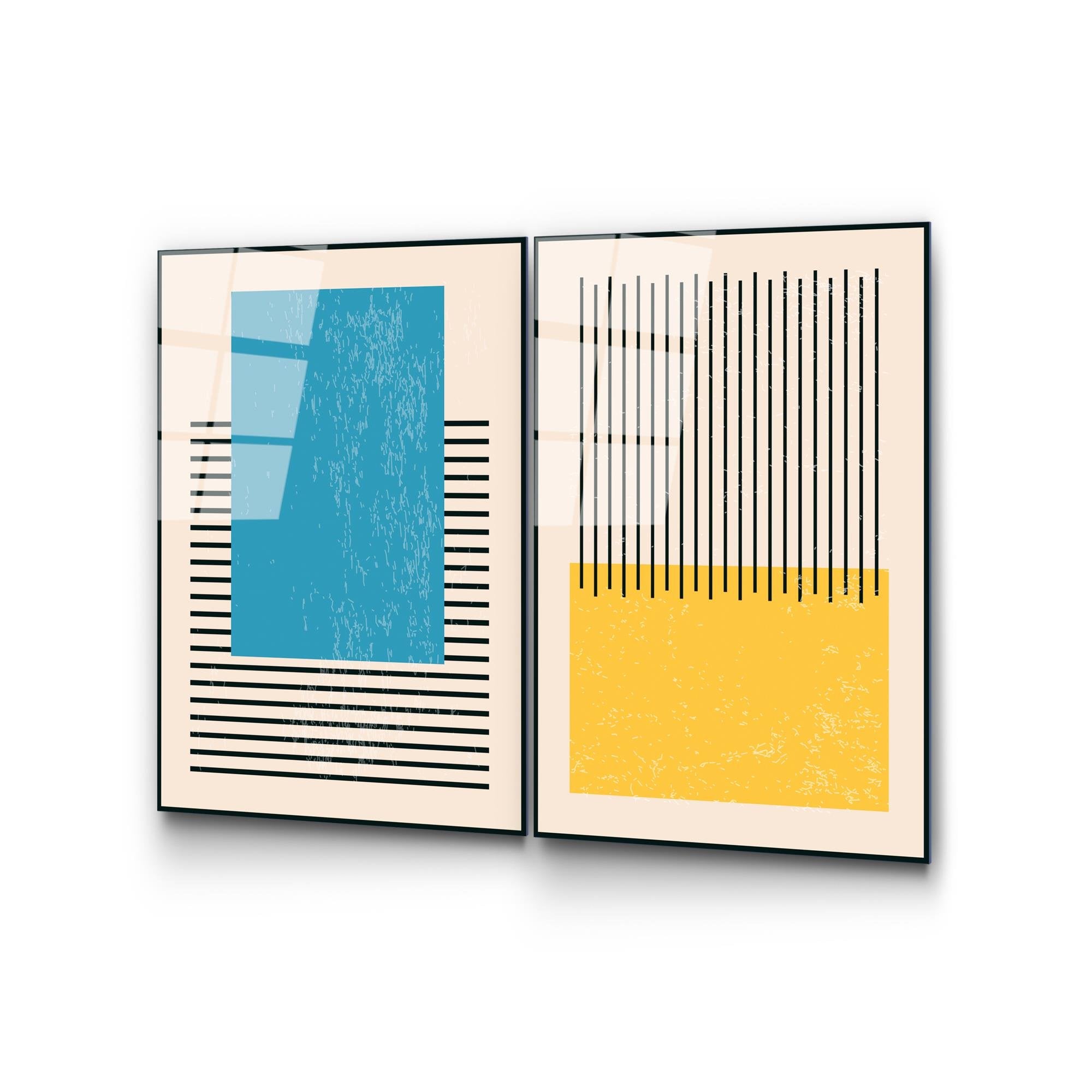 UV-935 Baskılı Cam 2'li Set Duvar Tablosu | ByLamp