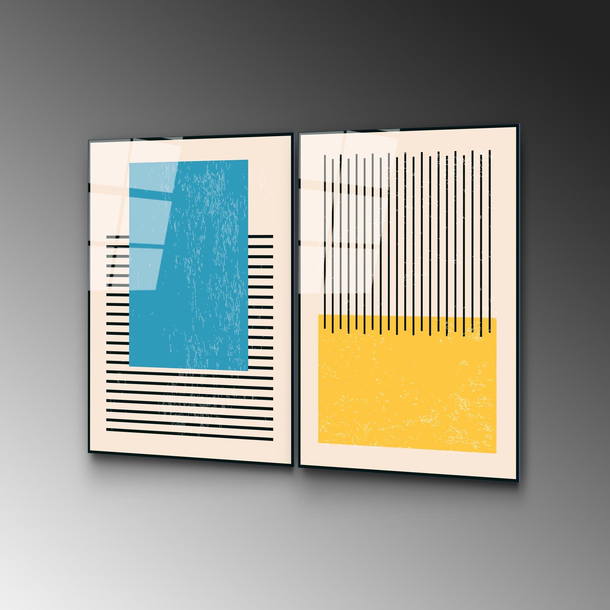 UV-935 Baskılı Cam 2'li Set Duvar Tablosu | ByLamp