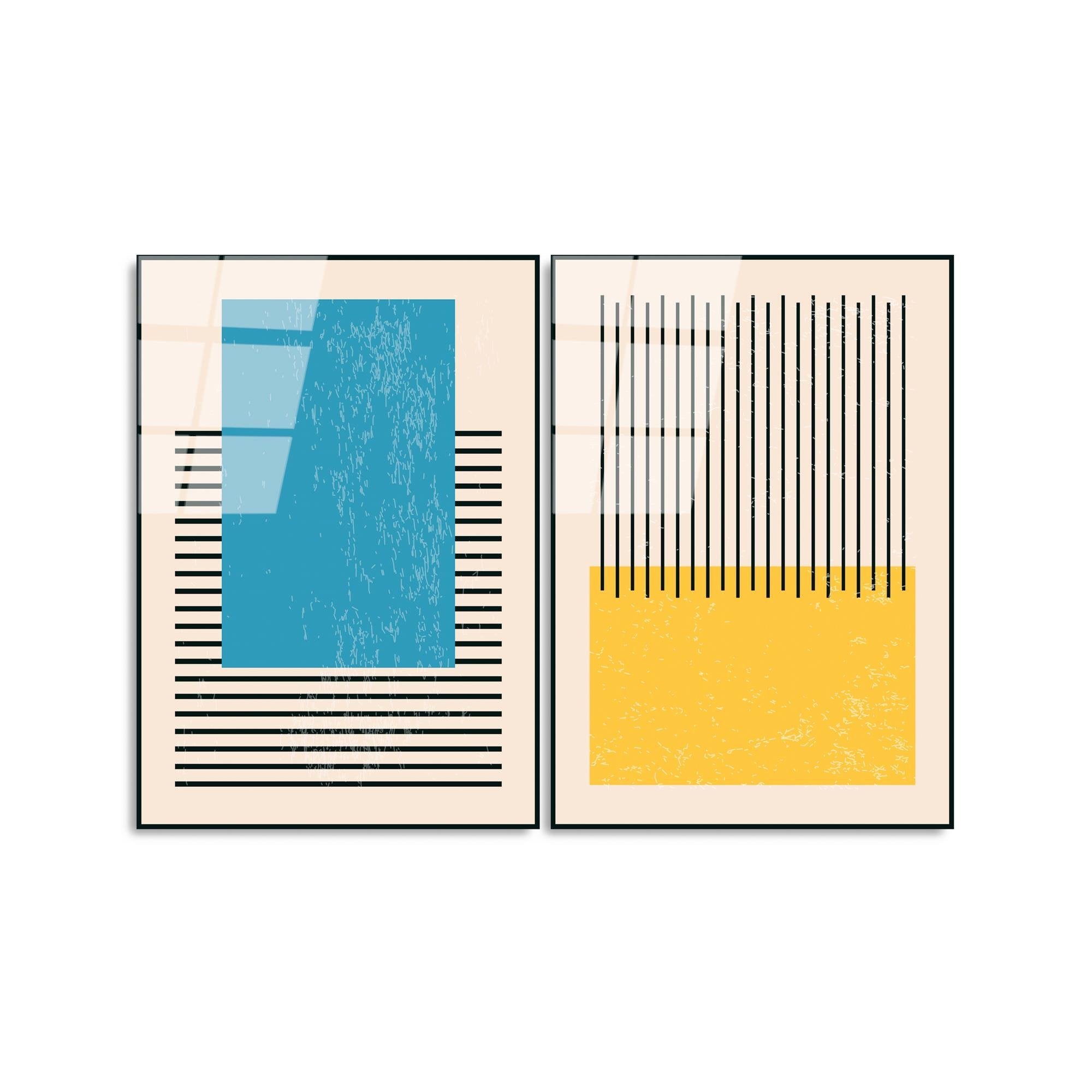 UV-935 Baskılı Cam 2'li Set Duvar Tablosu | ByLamp