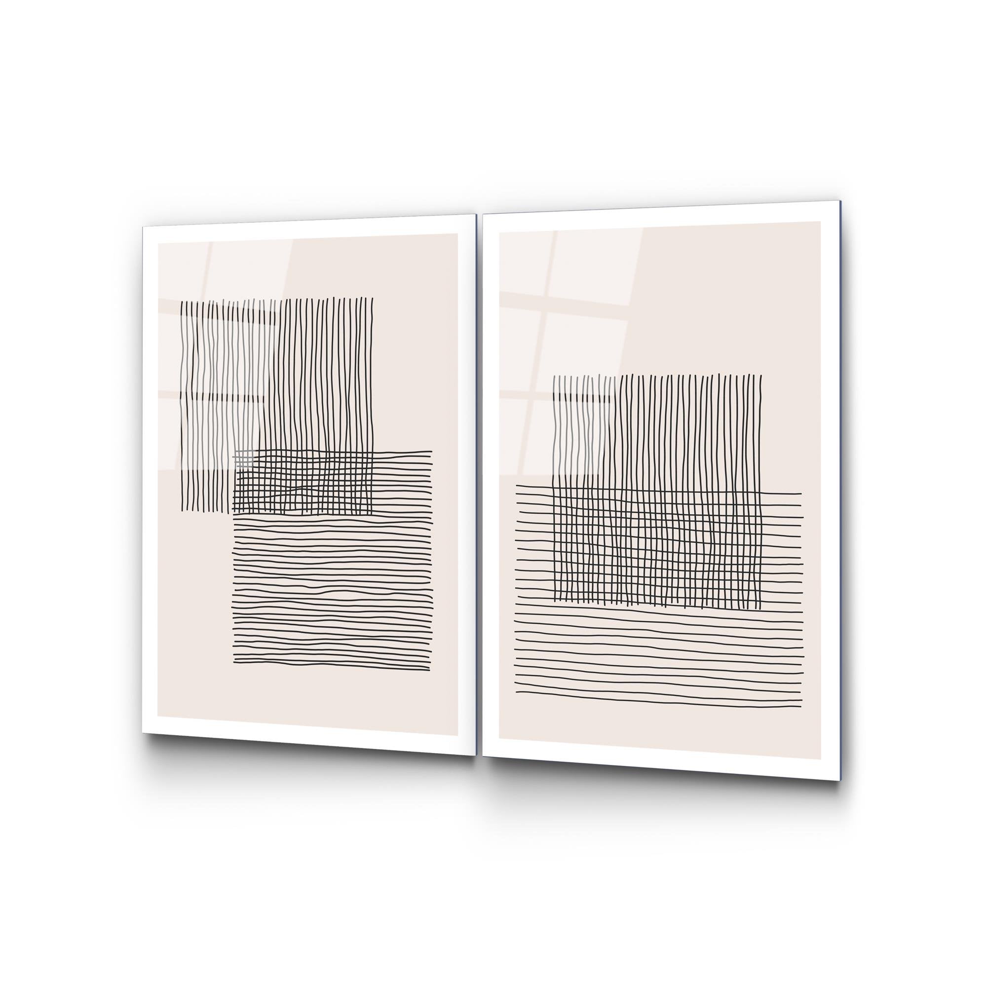 UV-936 Baskılı Cam 2'li Set Duvar Tablosu | ByLamp