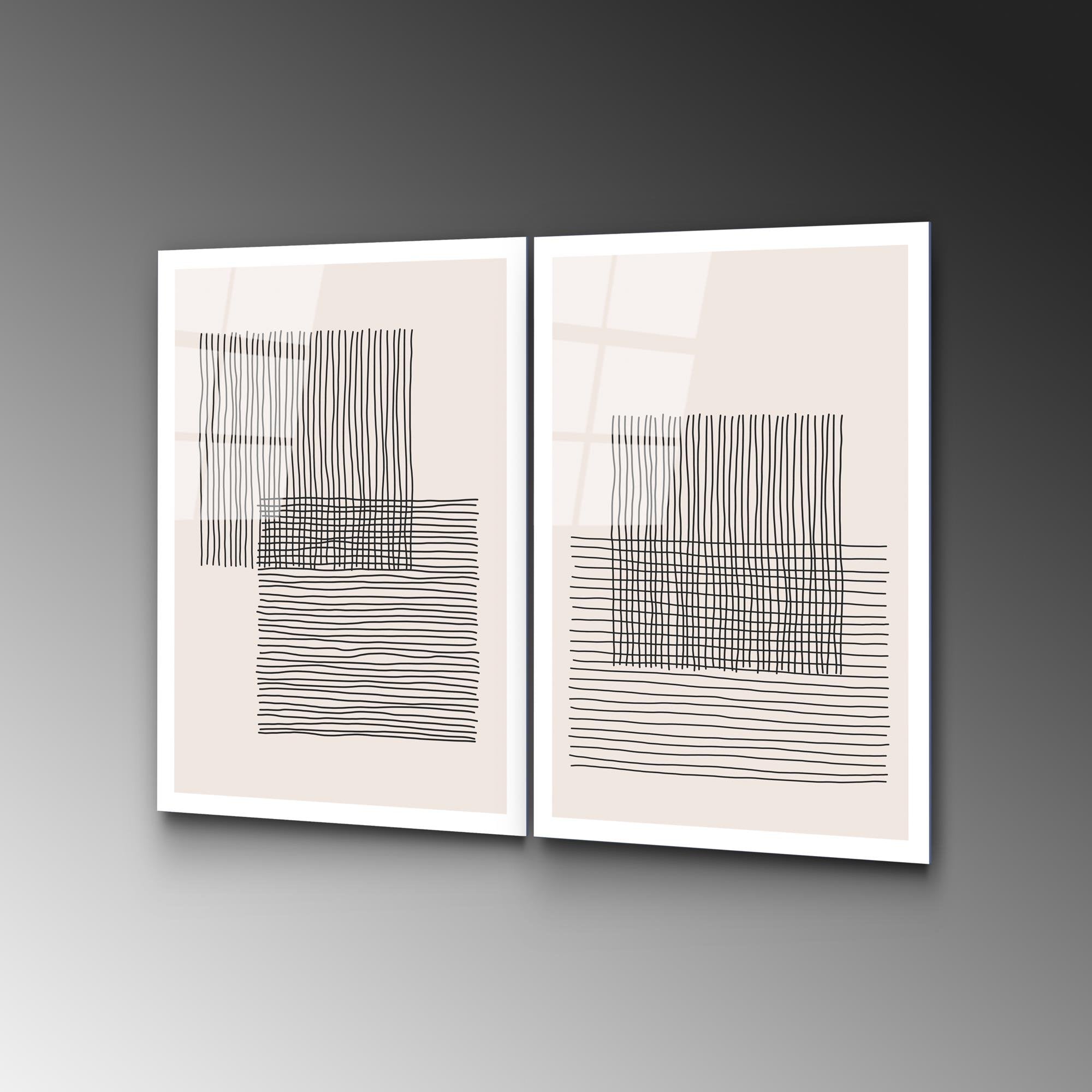 UV-936 Baskılı Cam 2'li Set Duvar Tablosu | ByLamp