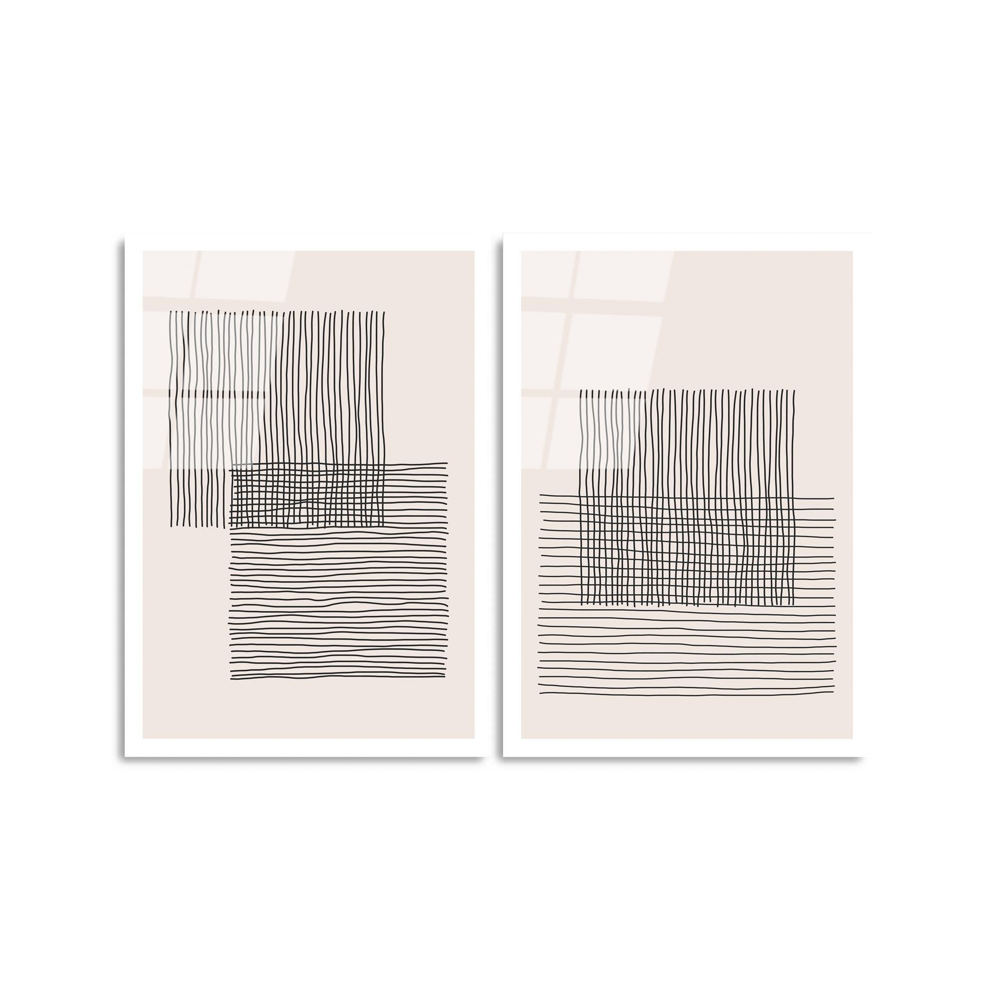 UV-936 Baskılı Cam 2'li Set Duvar Tablosu | ByLamp