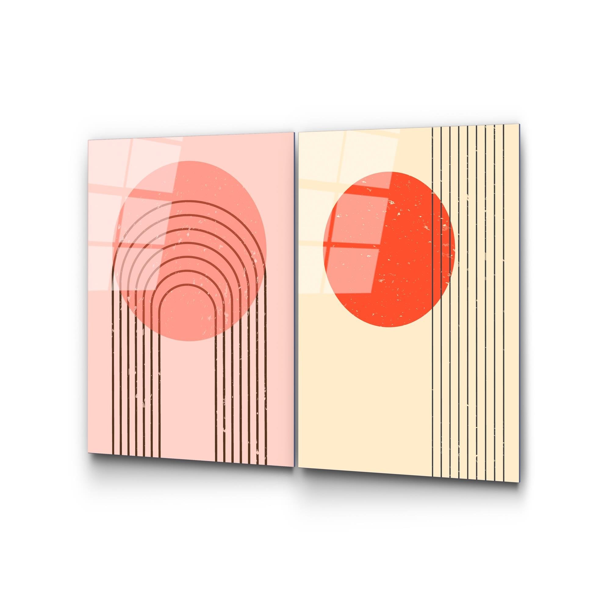 UV-939 Baskılı Cam 2'li Set Duvar Tablosu | ByLamp