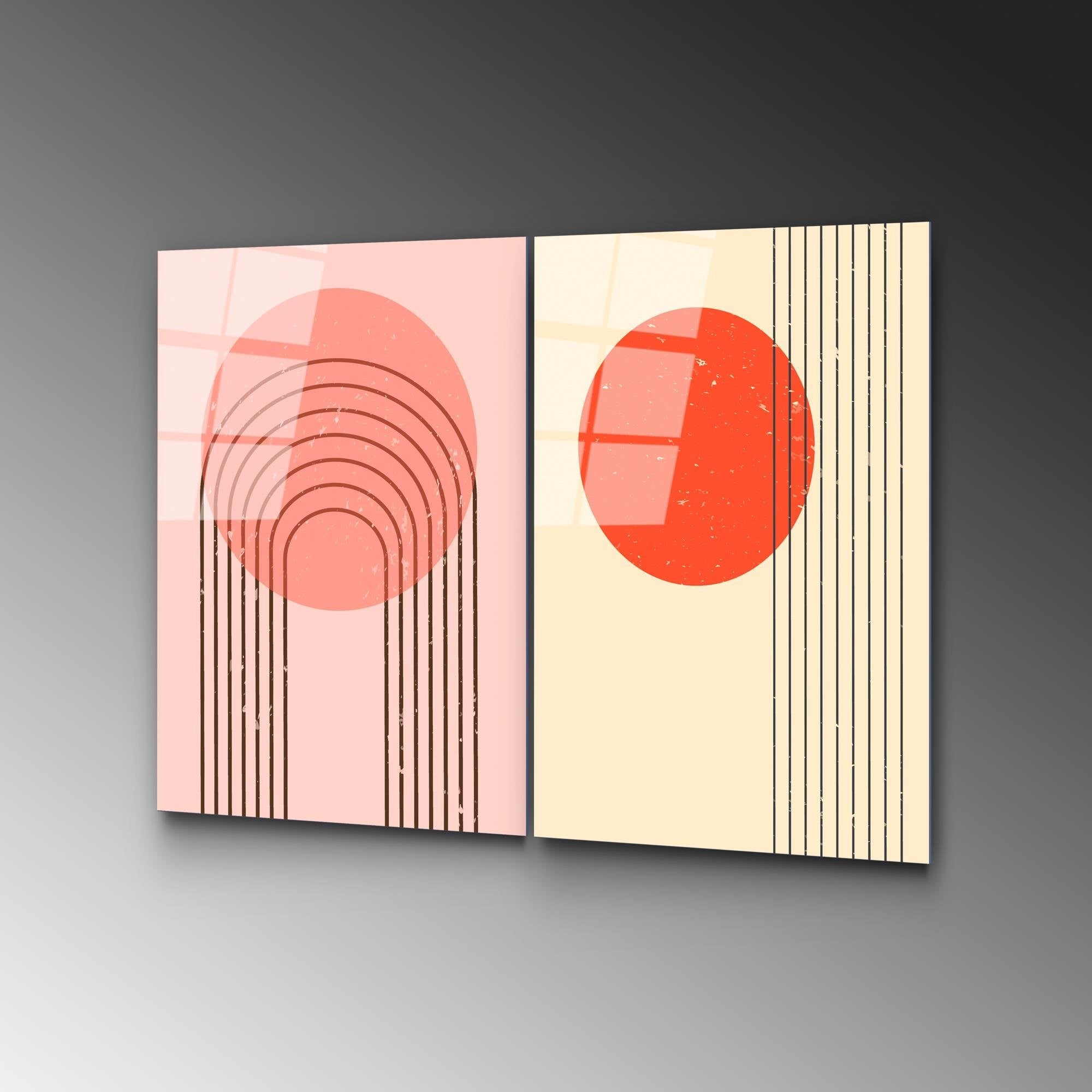 UV-939 Baskılı Cam 2'li Set Duvar Tablosu | ByLamp