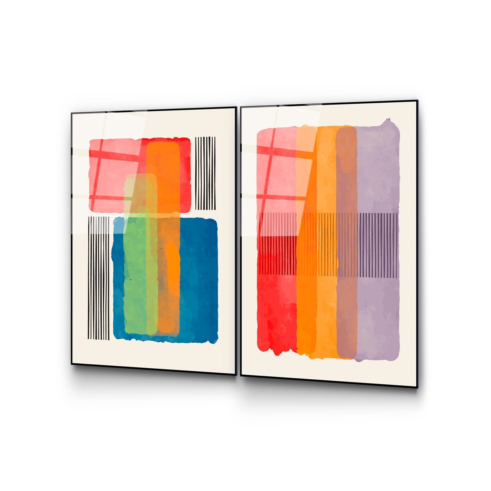 UV-948 Baskılı Cam 2'li Set Duvar Tablosu | ByLamp