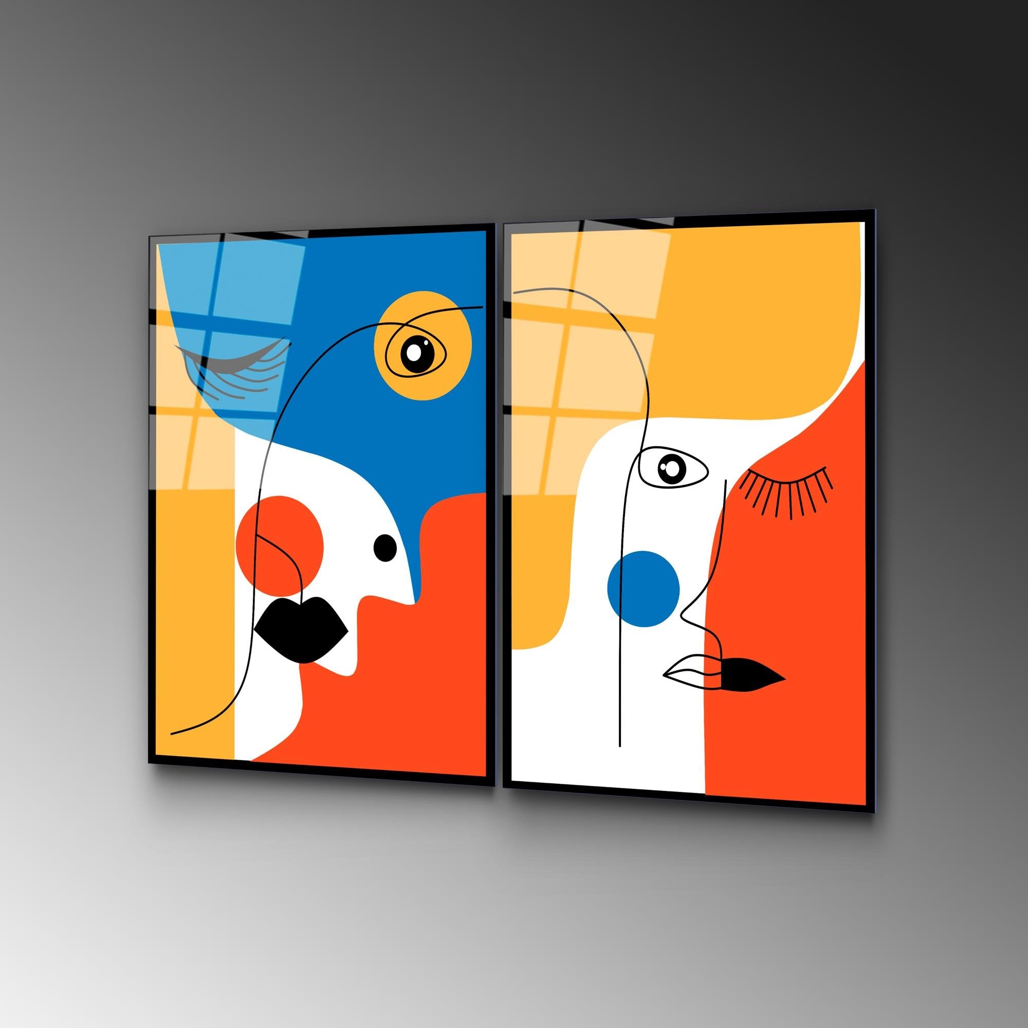 UV-950 Baskılı Cam 2'li Set Duvar Tablosu | ByLamp