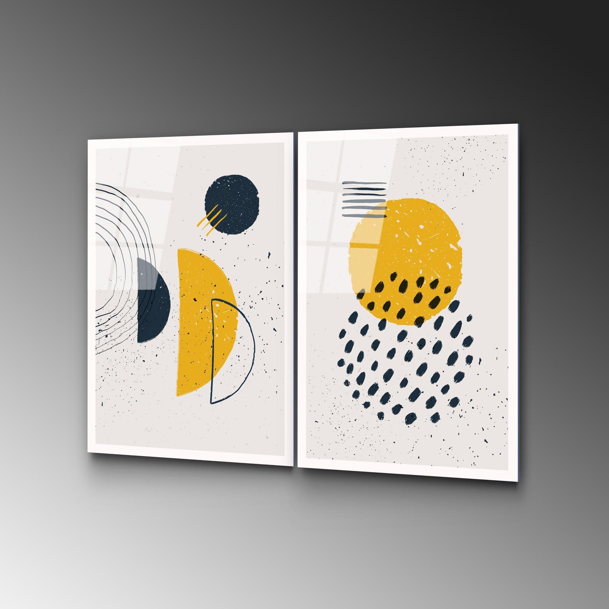 UV-953 Baskılı Cam 2'li Set Duvar Tablosu | ByLamp