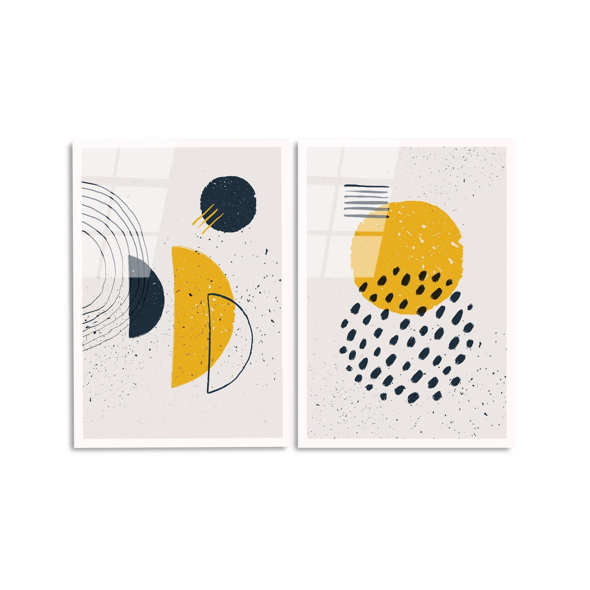 UV-953 Baskılı Cam 2'li Set Duvar Tablosu | ByLamp