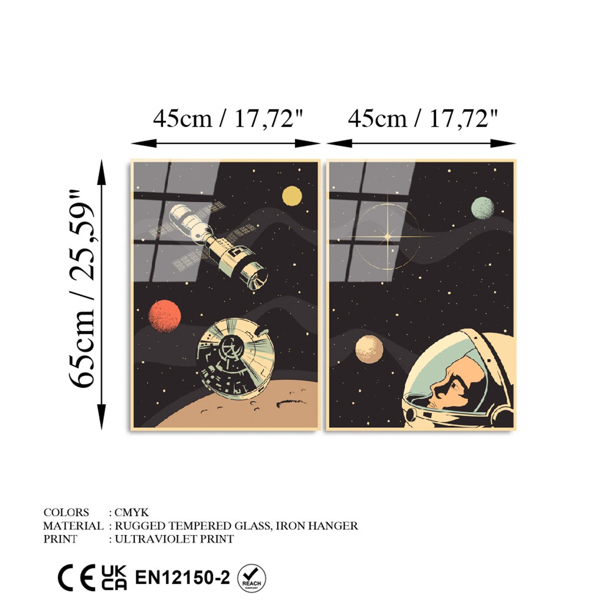 UV-966 Baskılı Cam 2'li Set Duvar Tablosu | ByLamp