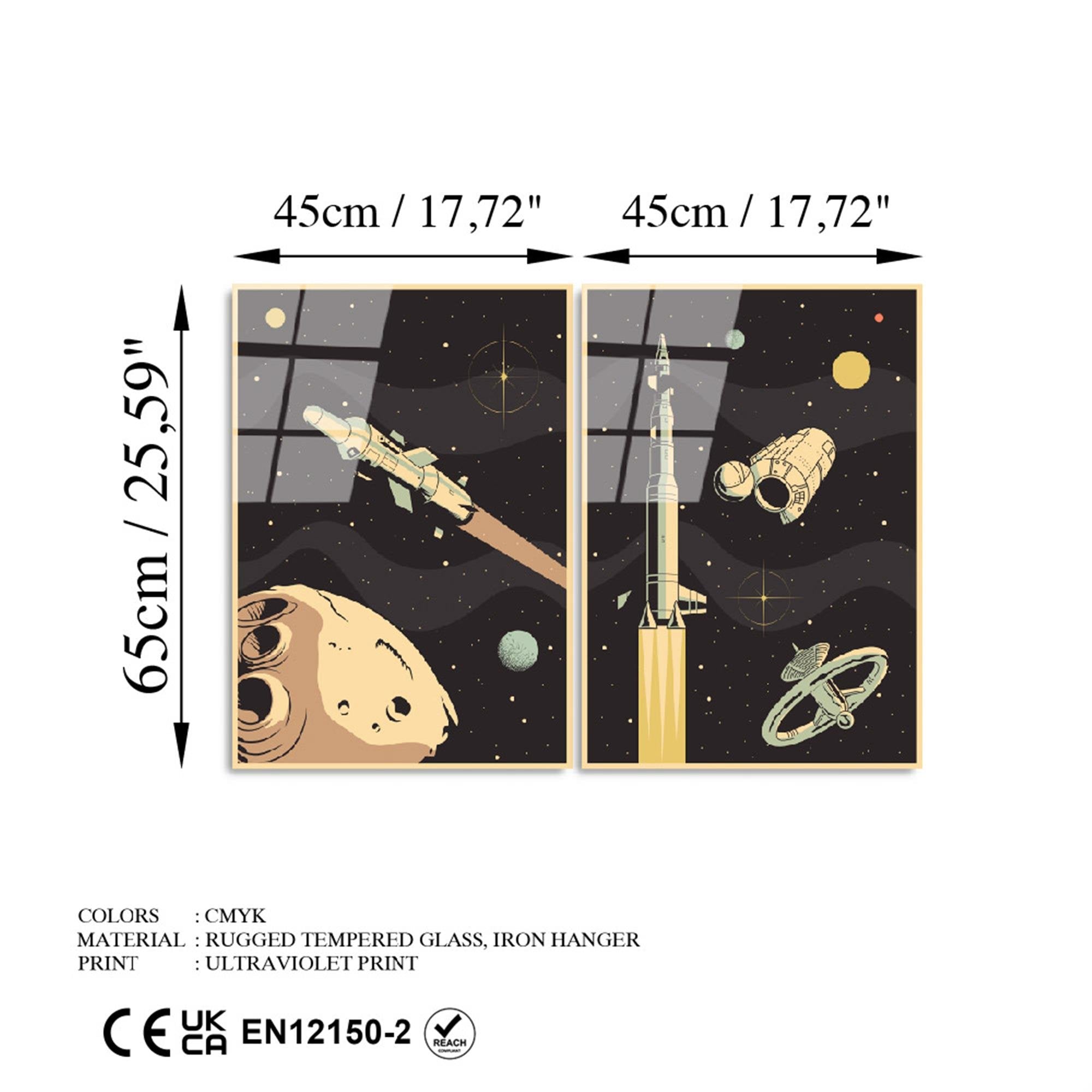 UV-967 Baskılı Cam 2'li Set Duvar Tablosu | ByLamp
