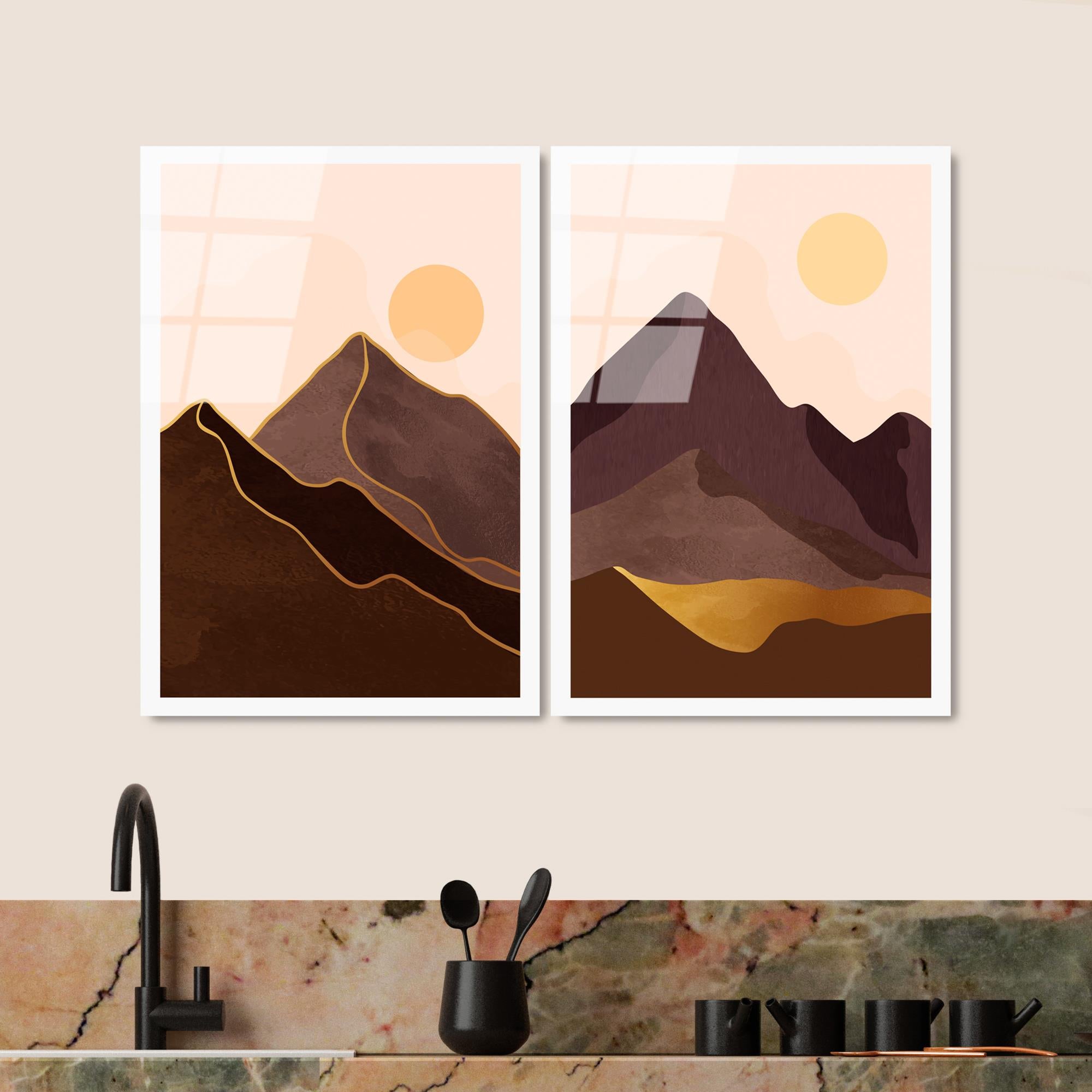 UV-969 Baskılı Cam 2'li Set Duvar Tablosu | ByLamp