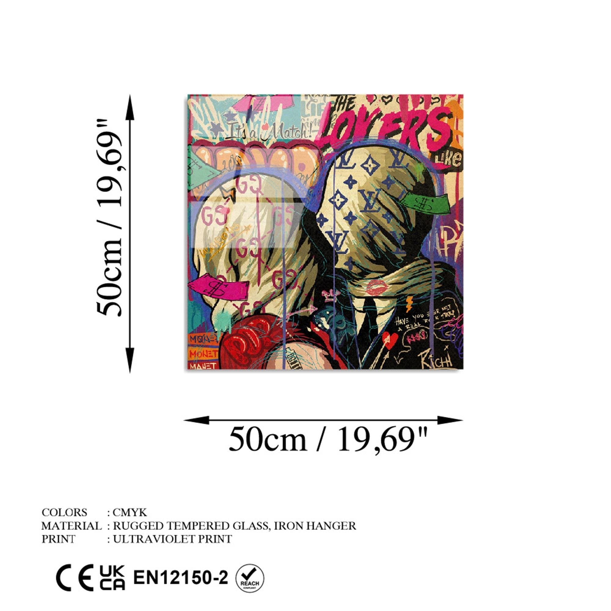 UV-838 Baskılı Cam Kare Duvar Tablosu | ByLamp