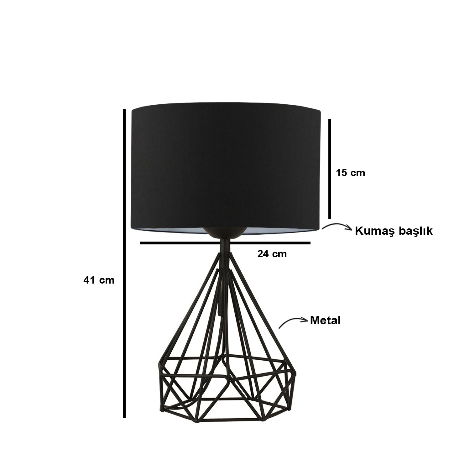 Vienna Black Fabric Cylinder Design Lampshade Table Lamp | ByLamp