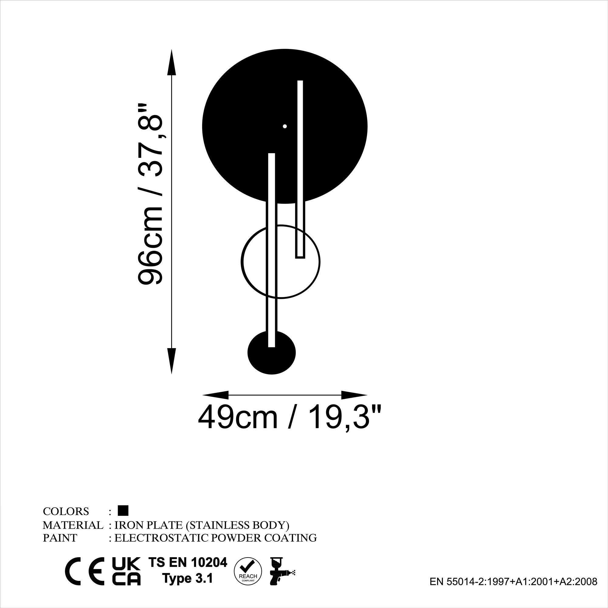 WATCH-048 Dekoratif Metal Duvar Saati | ByLamp