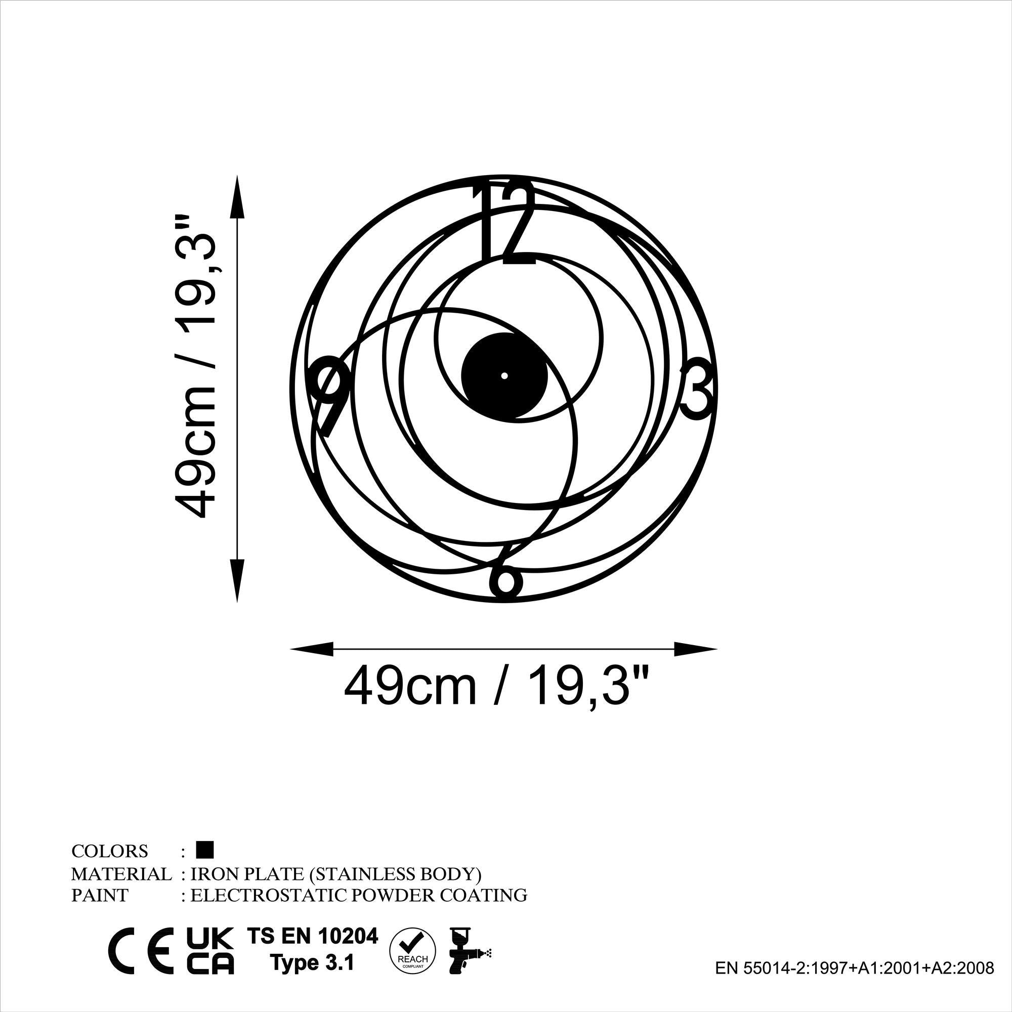 WATCH-050 Dekoratif Metal Duvar Saati | ByLamp