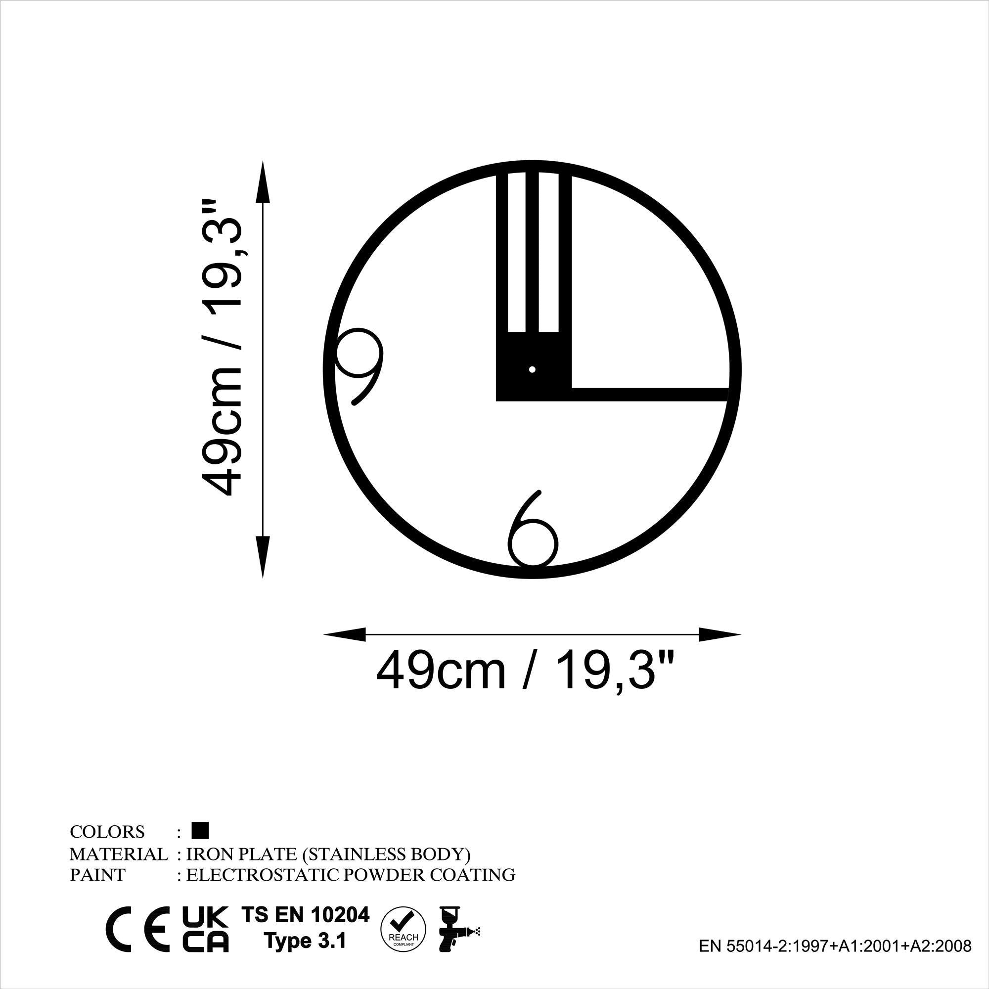 WATCH-054 Dekoratif Metal Duvar Saati | ByLamp