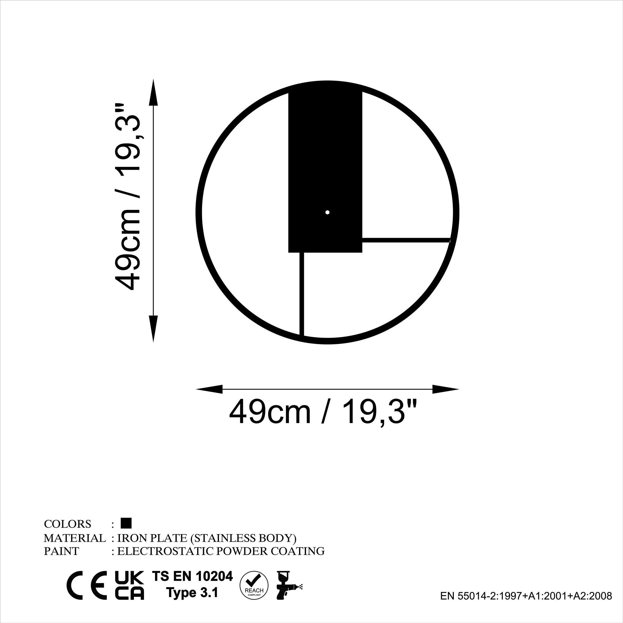 WATCH-055 Dekoratif Metal Duvar Saati | ByLamp