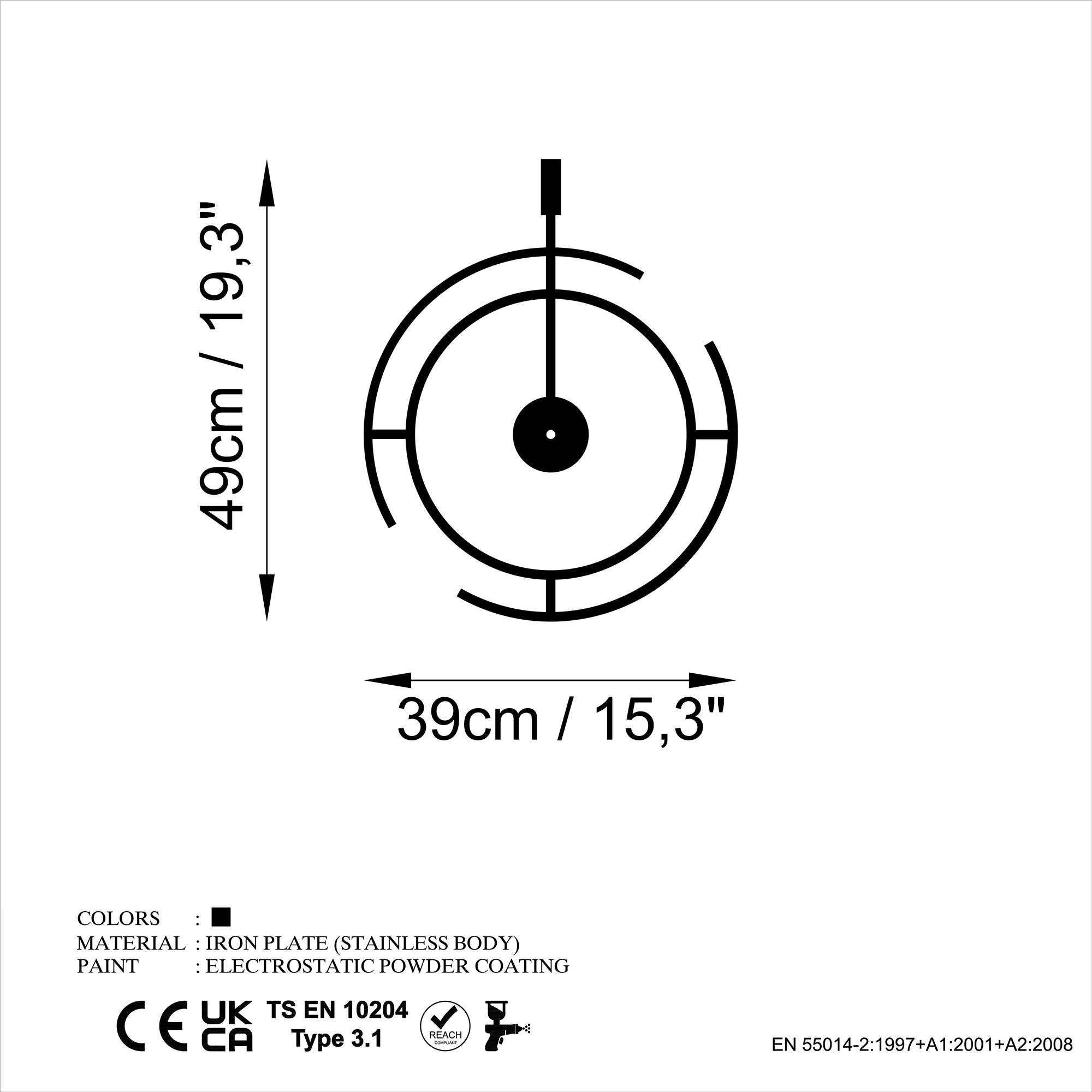 WATCH-056 Dekoratif Metal Duvar Saati | ByLamp