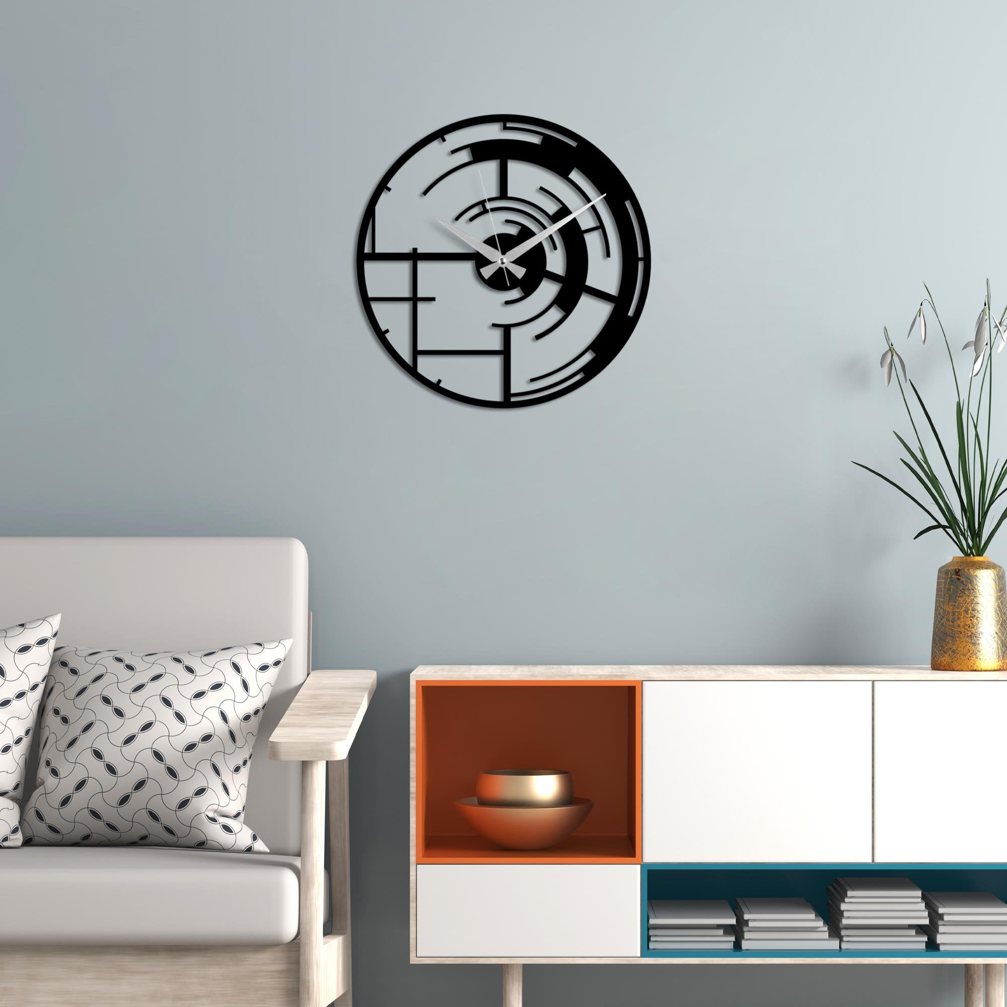 WATCH-057 Dekoratif Metal Duvar Saati | ByLamp