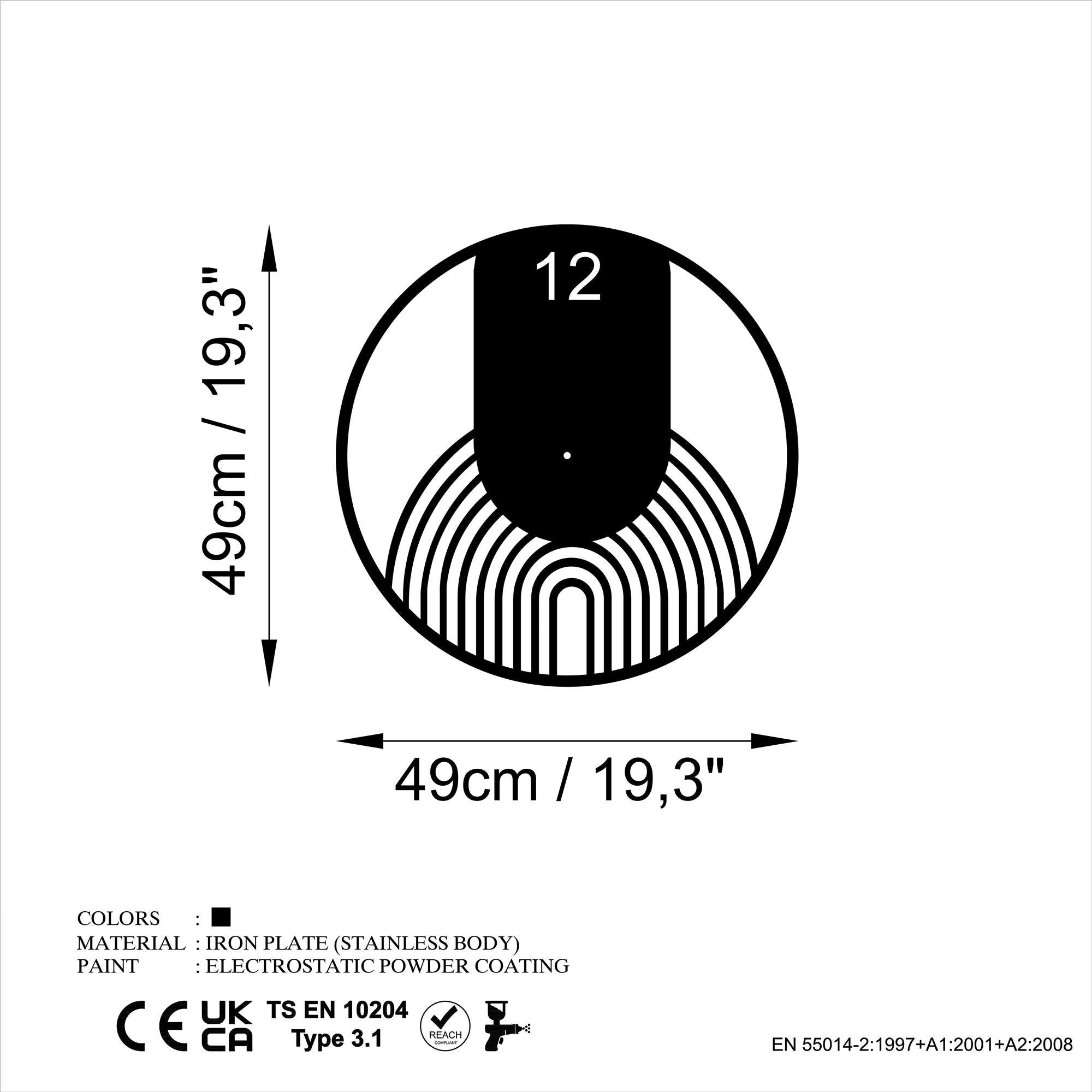 WATCH-062 Dekoratif Metal Duvar Saati | ByLamp