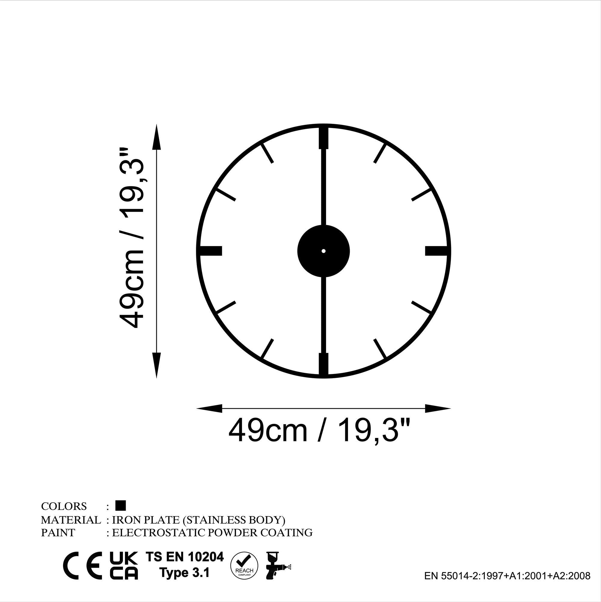 WATCH-065 Dekoratif Metal Duvar Saati | ByLamp