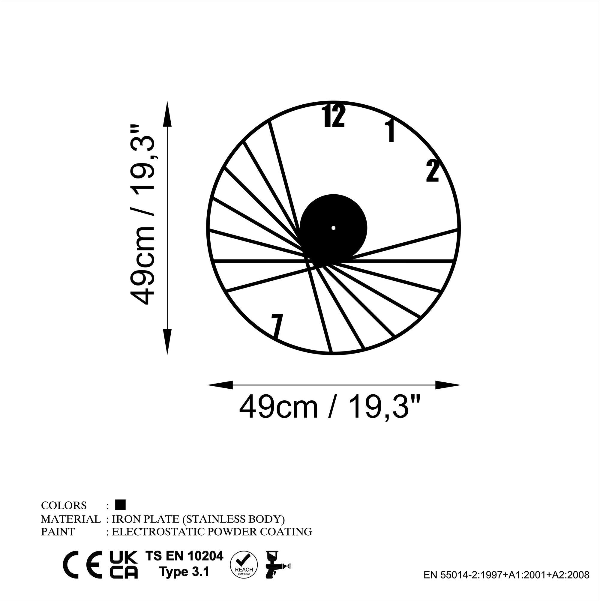 WATCH-066 Dekoratif Metal Duvar Saati | ByLamp