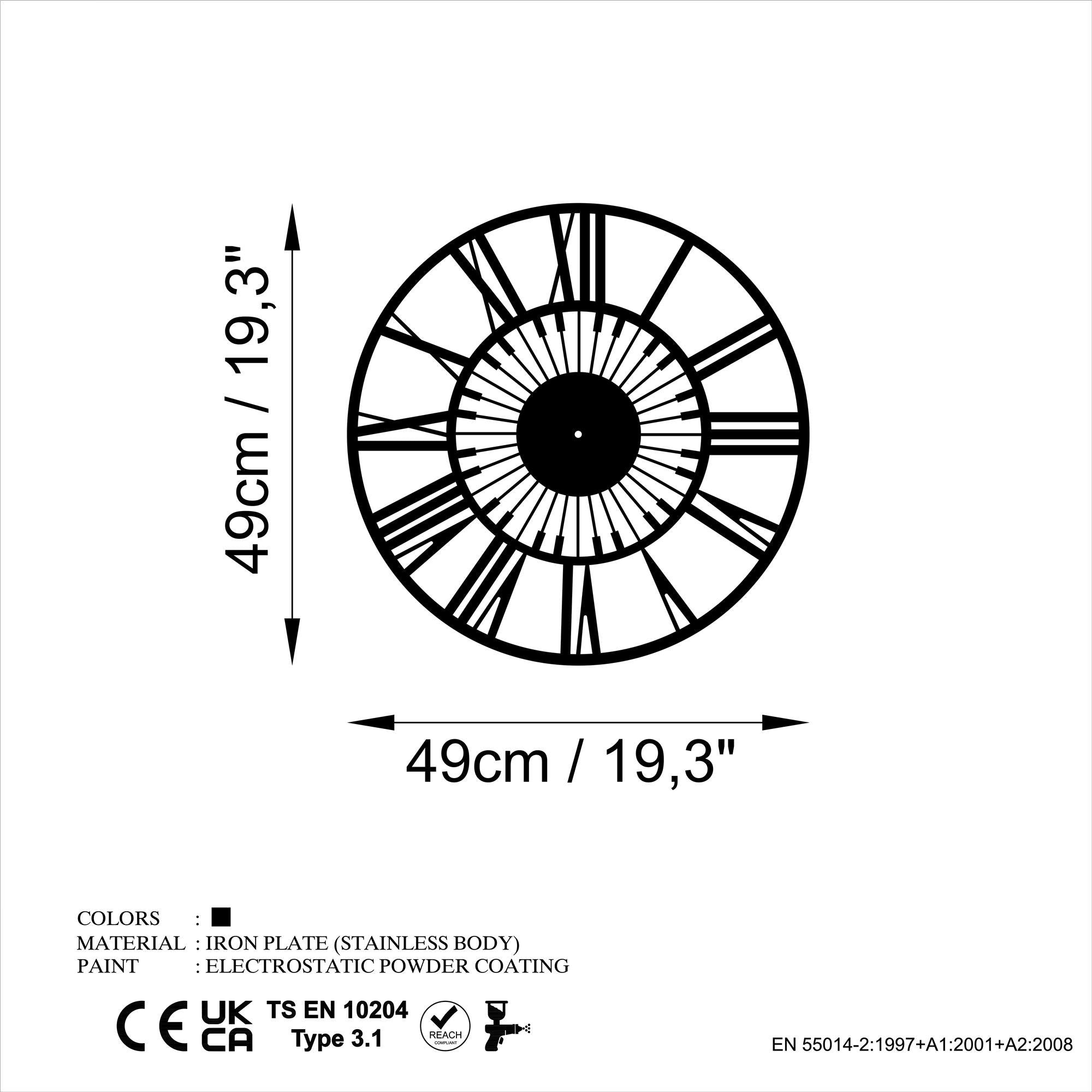 WATCH-067 Dekoratif Metal Duvar Saati | ByLamp