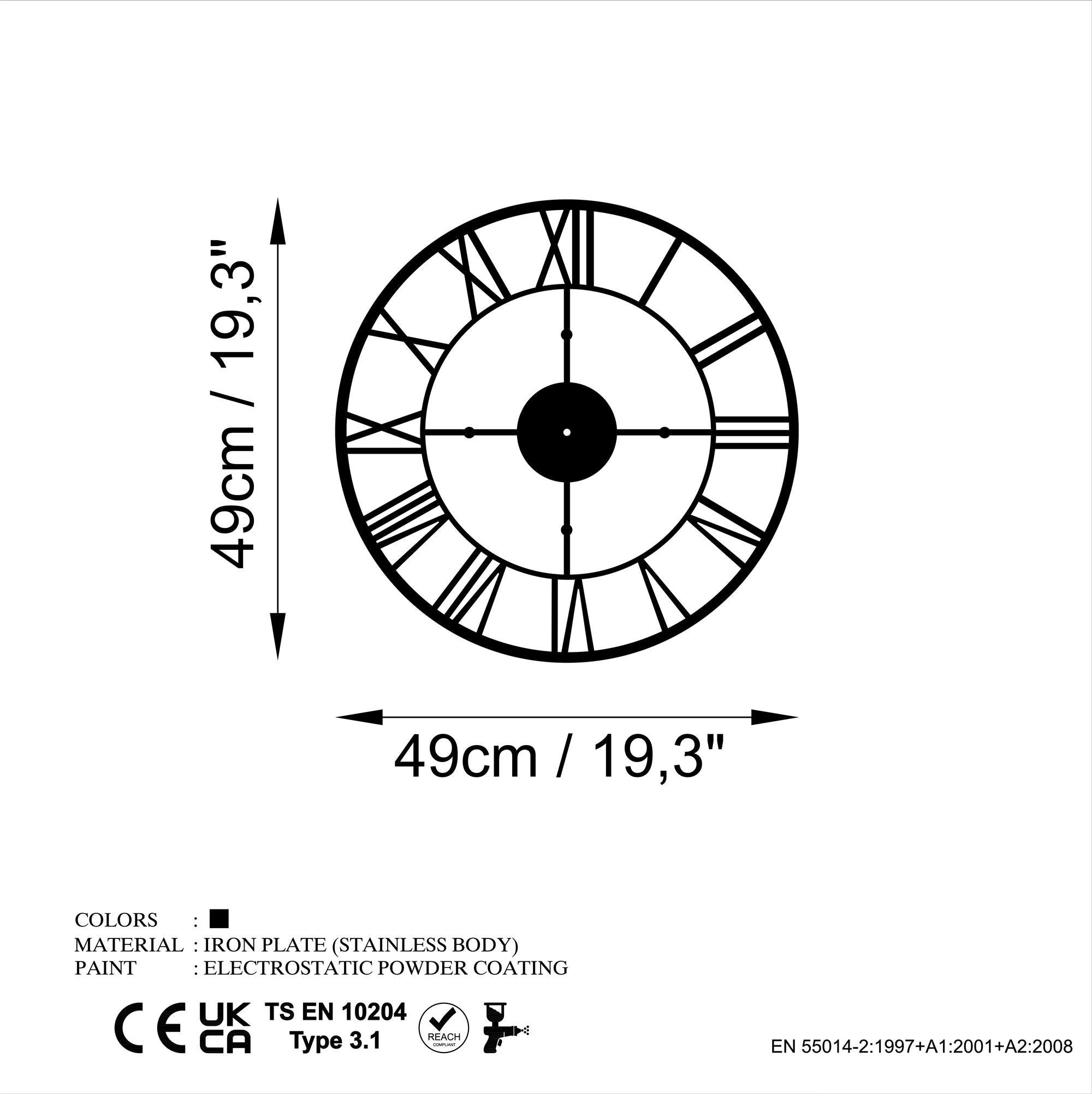 WATCH-069 Dekoratif Metal Duvar Saati | ByLamp
