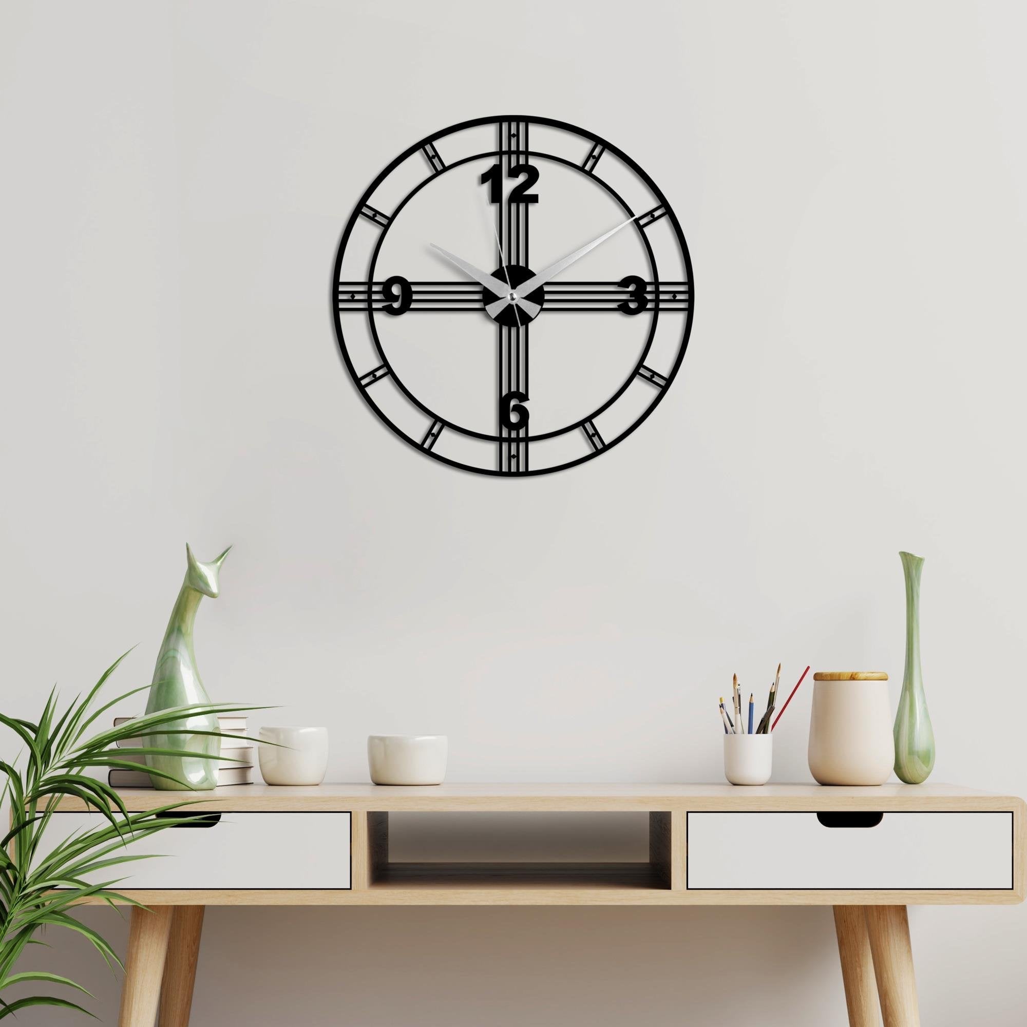 WATCH-071 Dekoratif Metal Duvar Saati | ByLamp