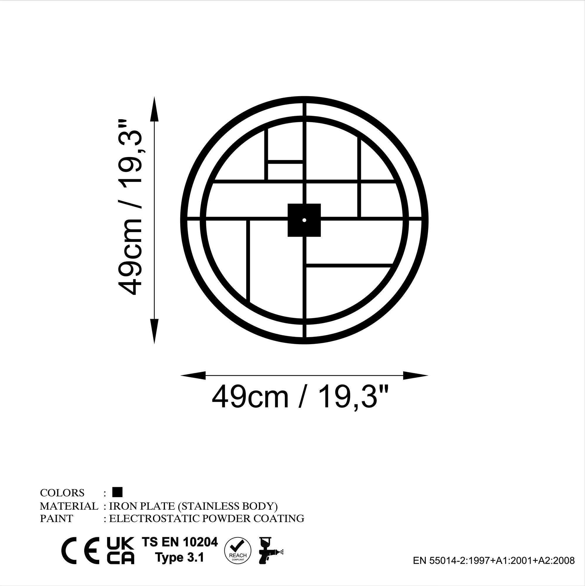 WATCH-072 Dekoratif Metal Duvar Saati | ByLamp