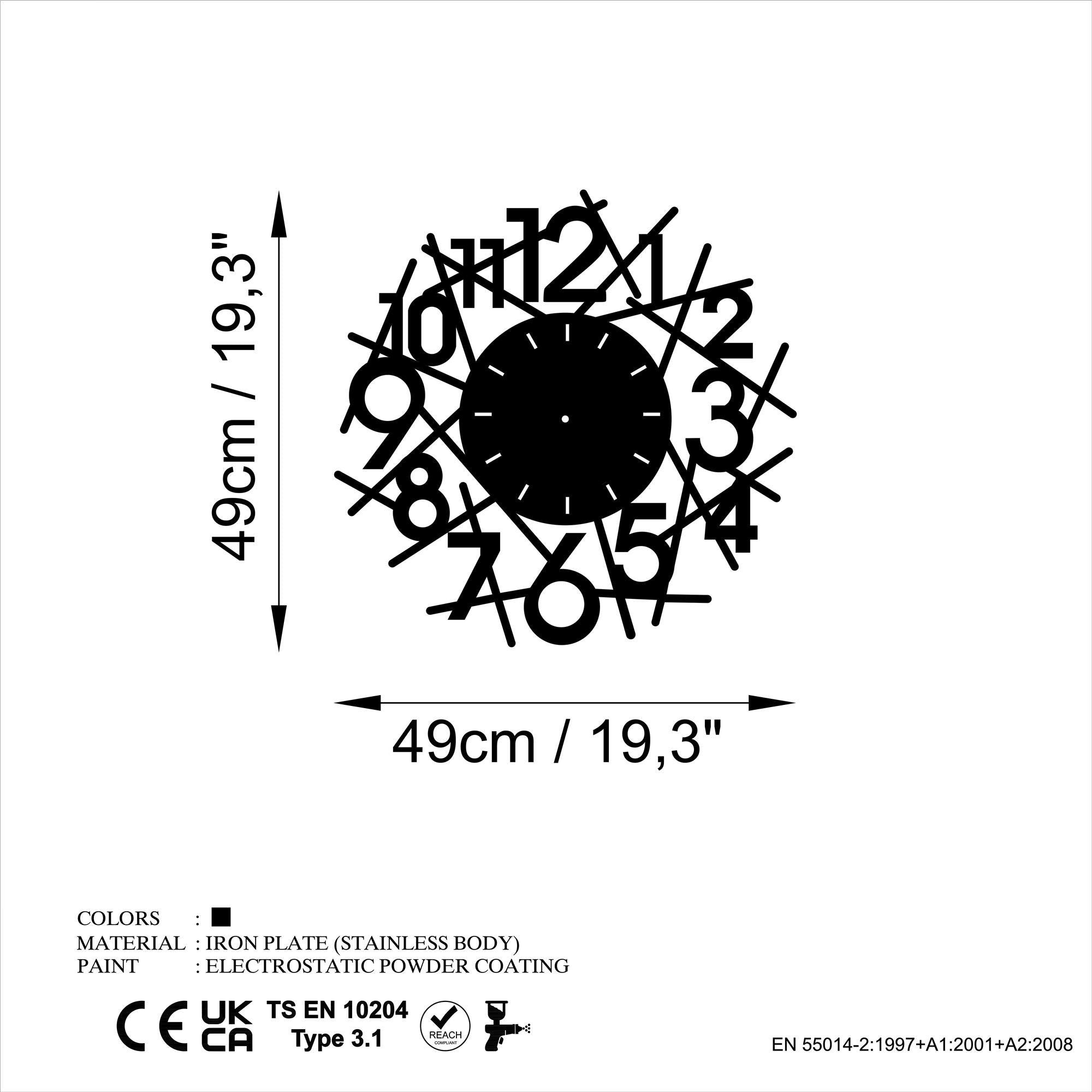 WATCH-073 Dekoratif Metal Duvar Saati | ByLamp