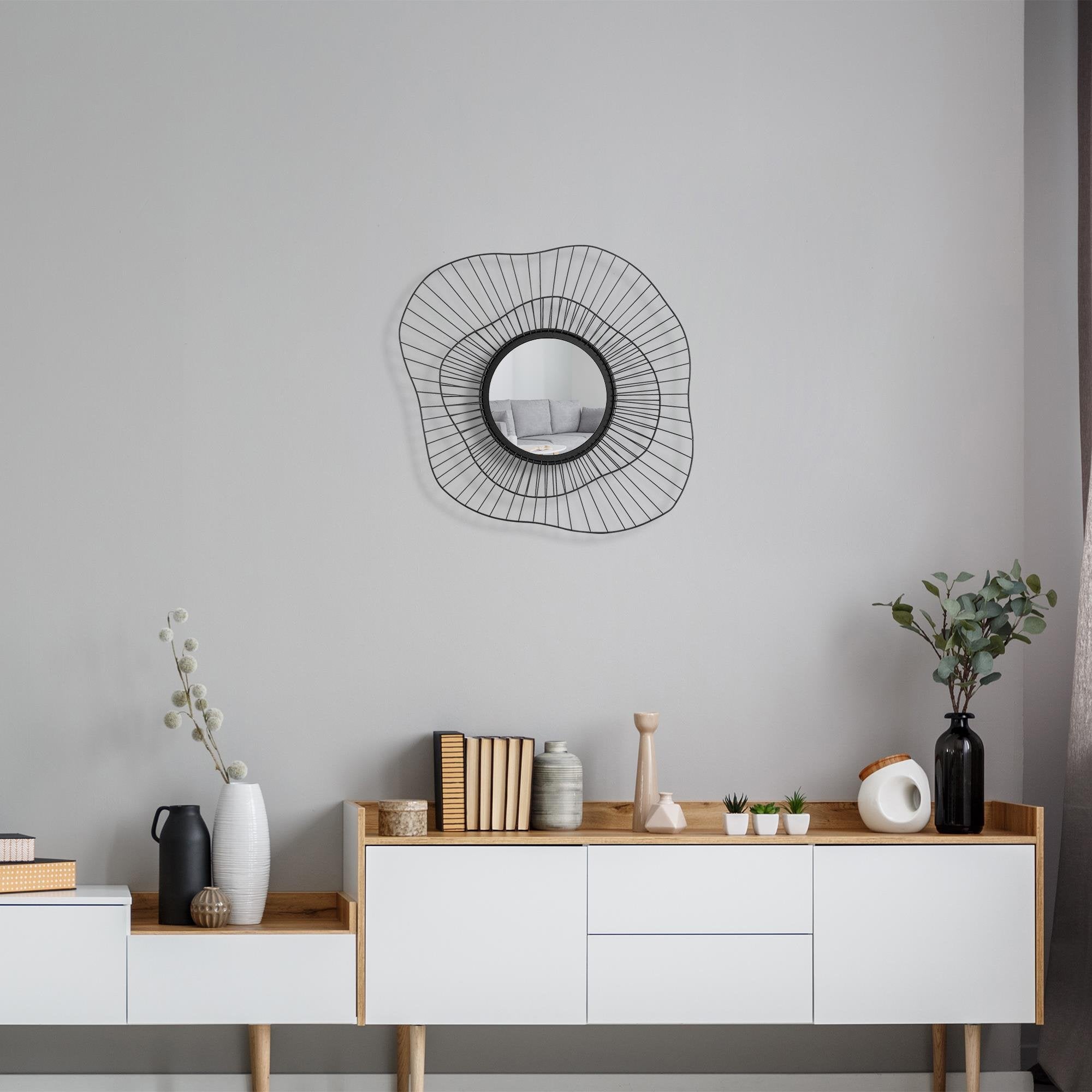 WM-015 Dekoratif Metal Duvar Aynası | ByLamp