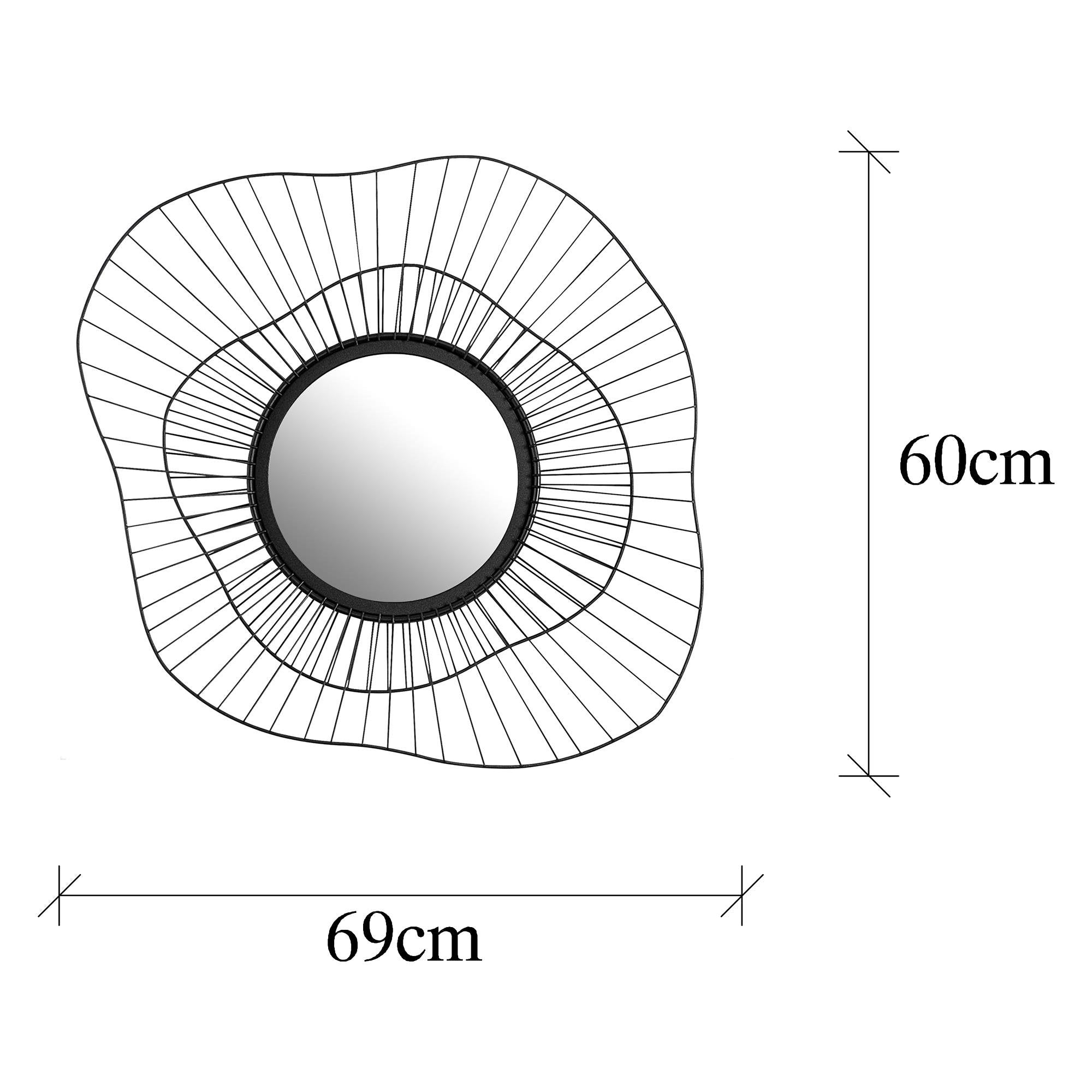 WM-015 Dekoratif Metal Duvar Aynası | ByLamp