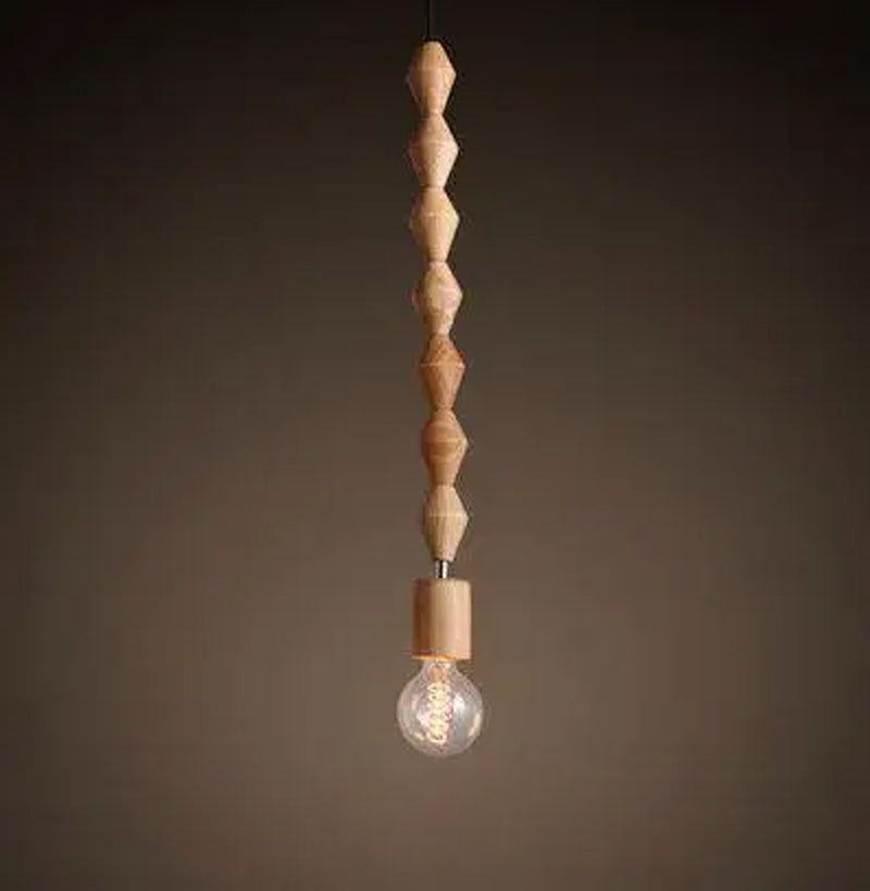 Wooden pendant stalter lighting