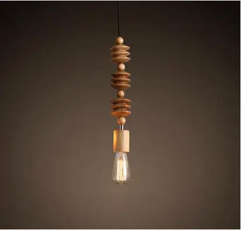 Wooden pendant stalter lighting