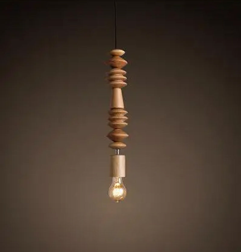 Wooden pendant stalter lighting