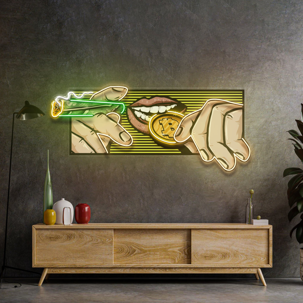 Yanan Para Ve Bitcoin Neon Lamba | ByLamp