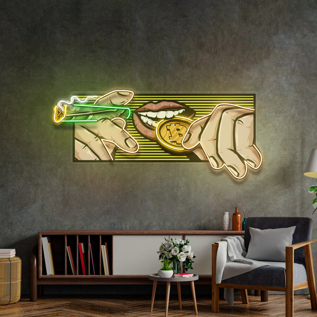 Yanan Para Ve Bitcoin Neon Lamba | ByLamp