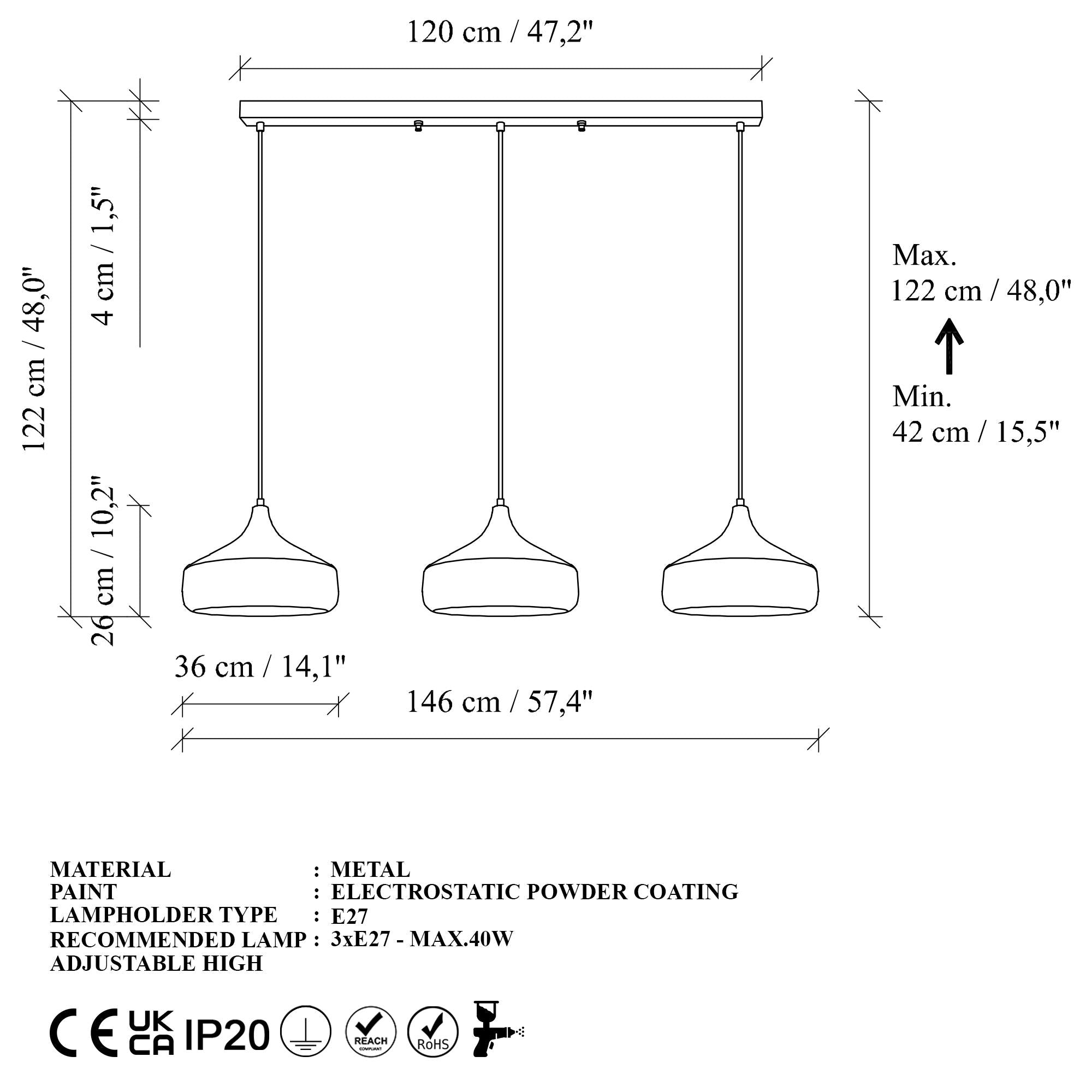 Yildo L 253 1 Sıvama Sarkıt Aydınlatma | ByLamp