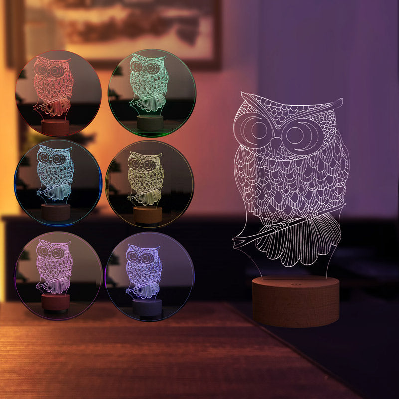 3-D owl table lamp
