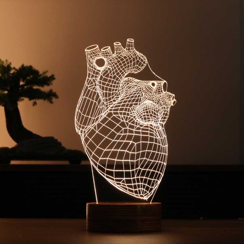 3-D Live Heart LED Table Lamp