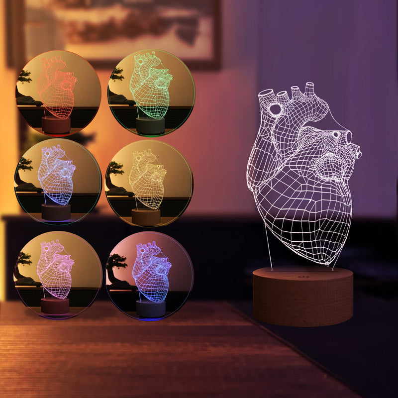 3-D Live Heart LED Table Lamp