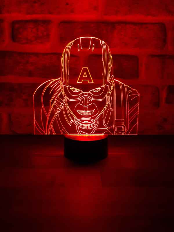 Captain America Figürlü Dekoratif Hediye Led Masa Lambası | BYLAMP