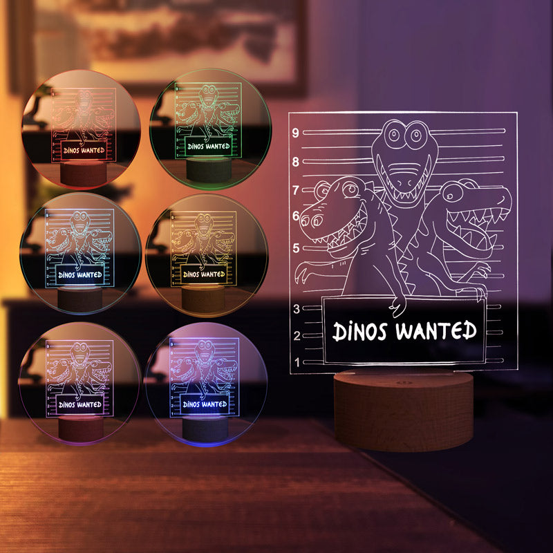 3-D dinosaurs LED night light