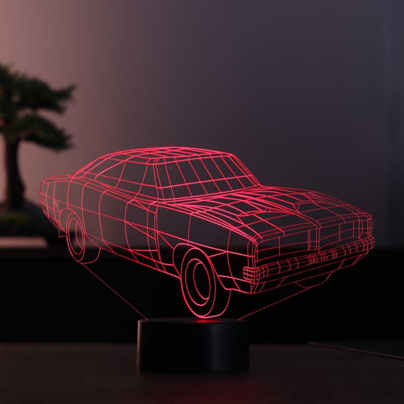 3D Dodge Charger 1968 LED Night Light